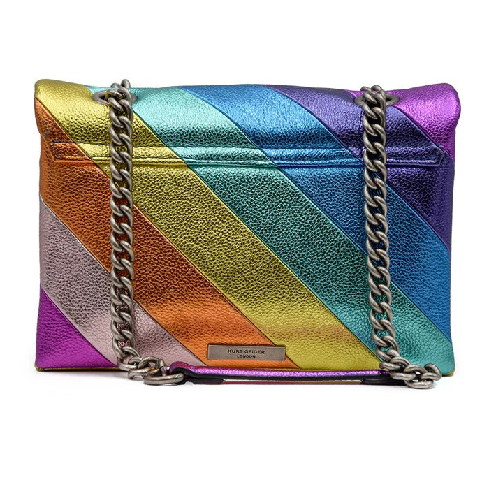 KURT GEIGER Borsa Kensington in pelle multicolor con catena argentata 
