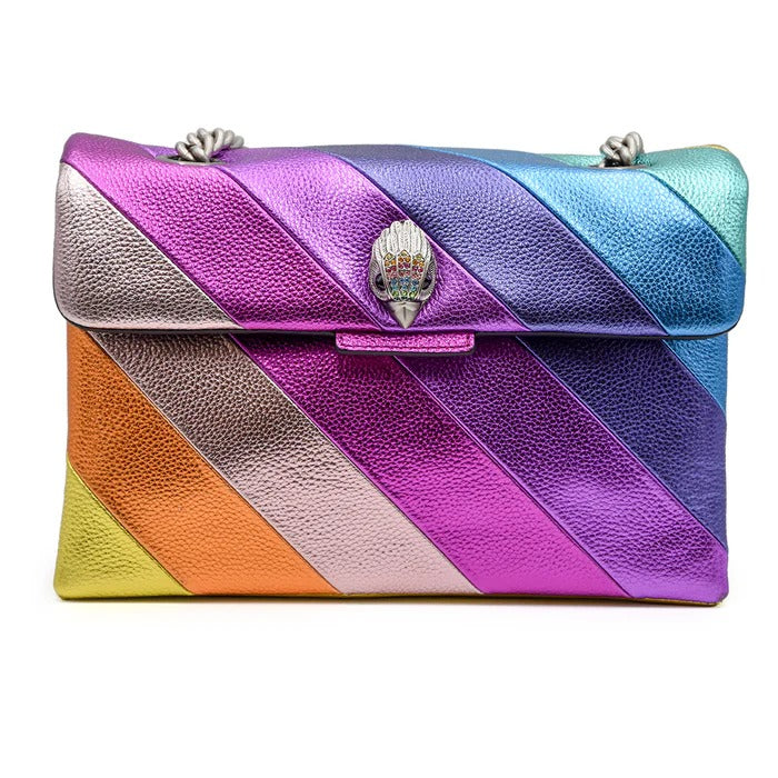 KURT GEIGER Borsa Kensington in pelle multicolor con catena argentata 