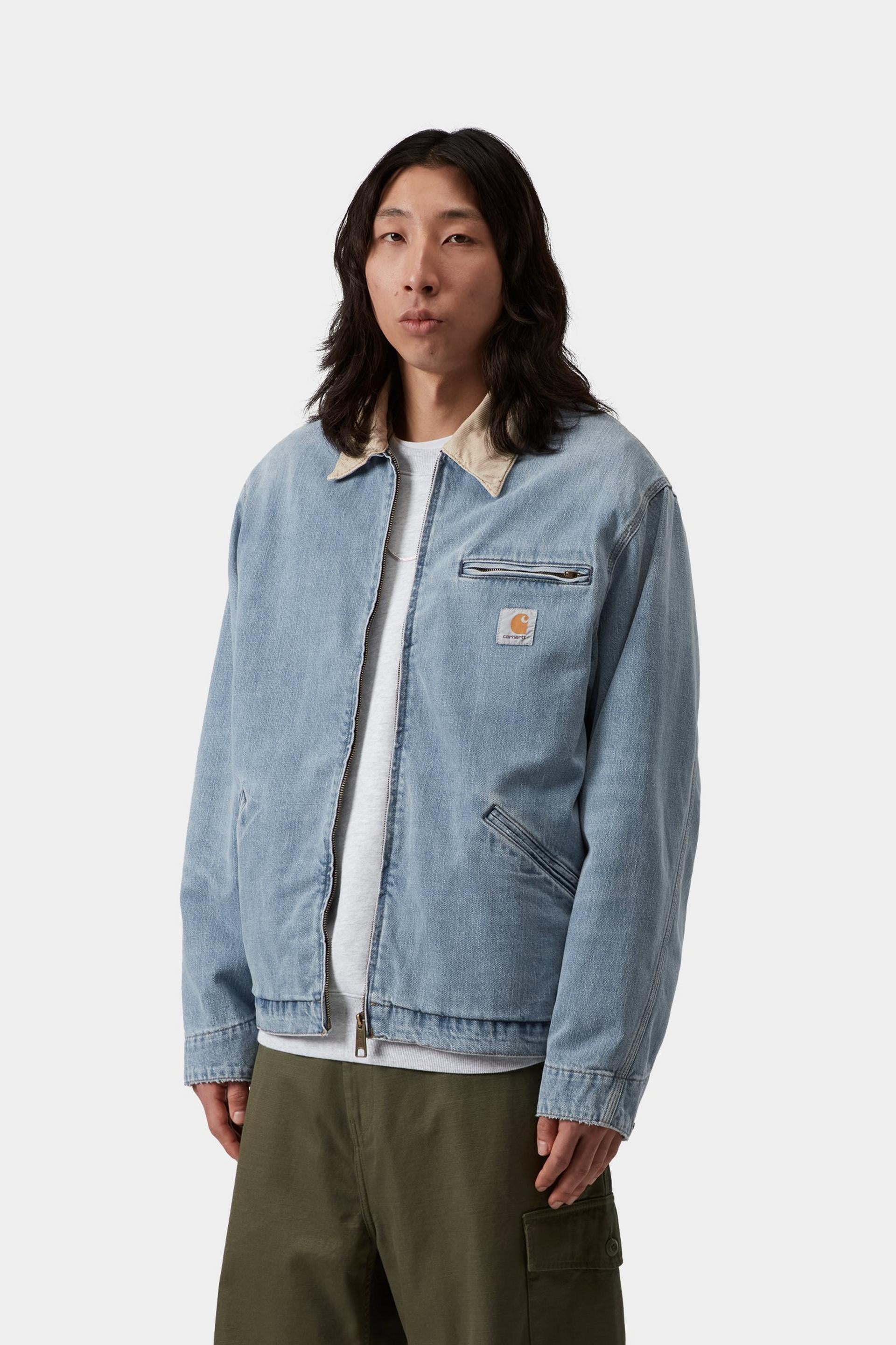 CARHARTT WIP OG Detroit Jacket Blue / Dusty H Brown Burst washed