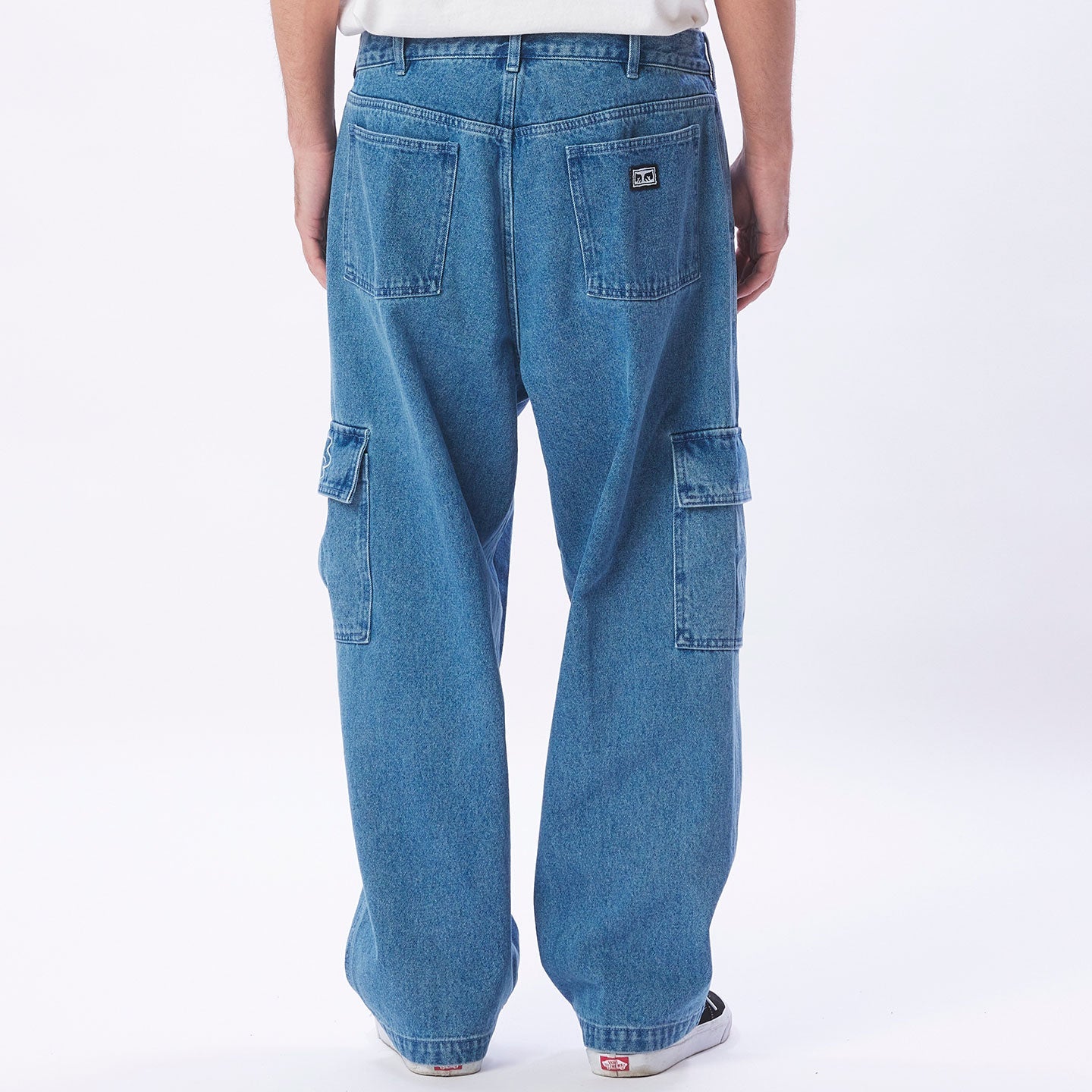 PANTALONI CARGO IN DENIM OBEY BIG WIG Indaco chiaro
