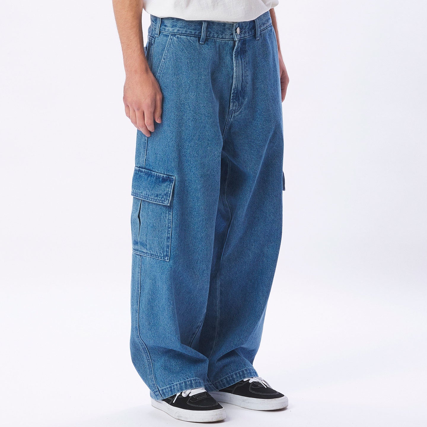 PANTALONI CARGO IN DENIM OBEY BIG WIG Indaco chiaro