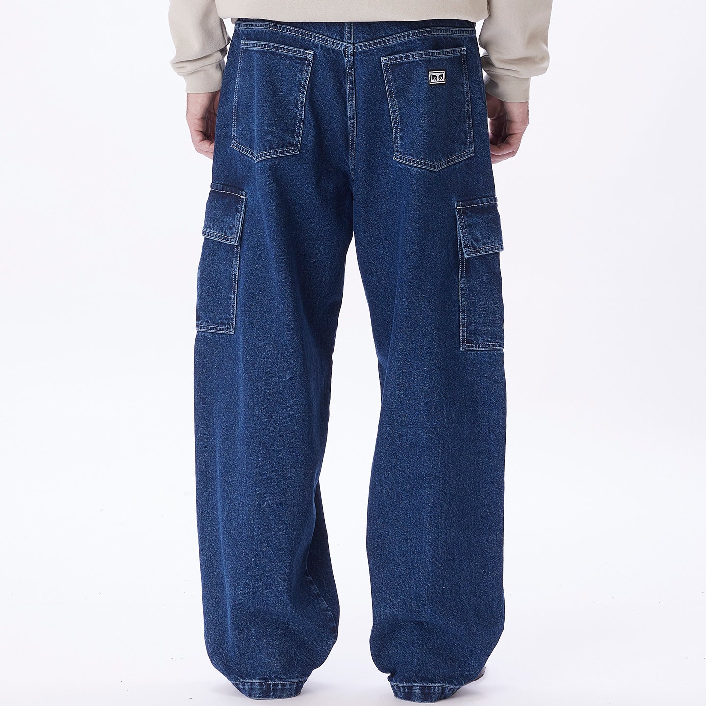 PANTALONI CARGO IN DENIM OBEY BIGWIG Stone Wash 