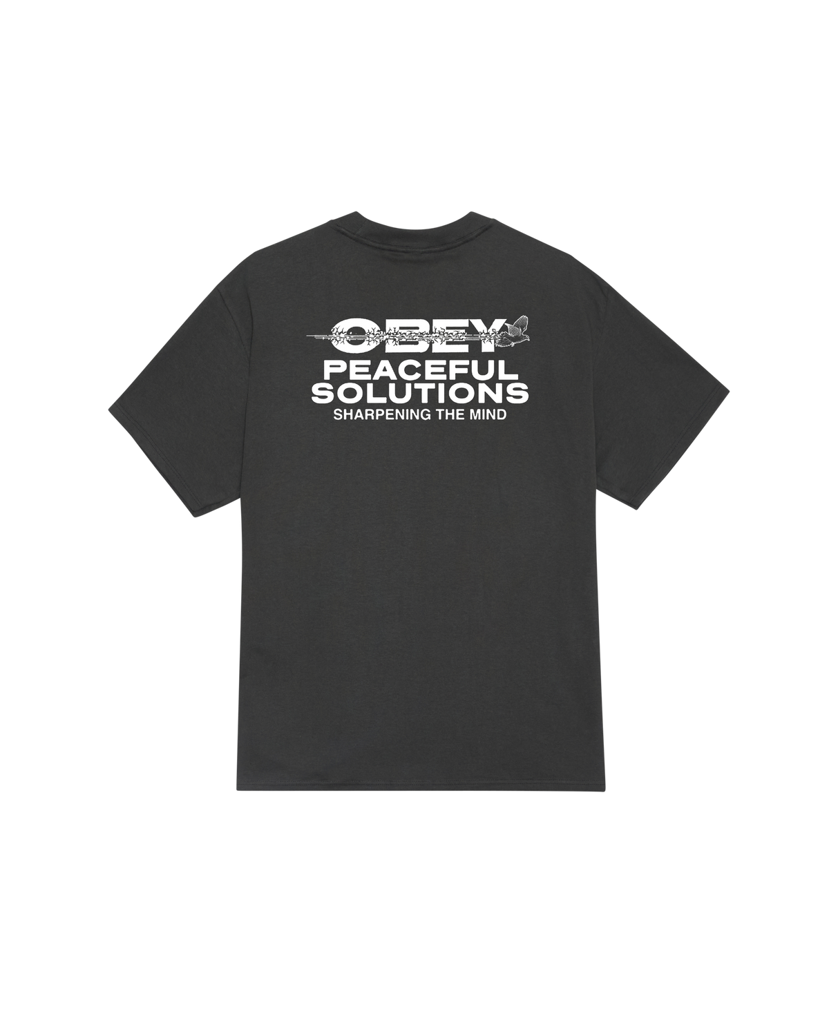 OBEY T-SHIRT PEACEFUL SOLUTIONS VINTAGE BLACK