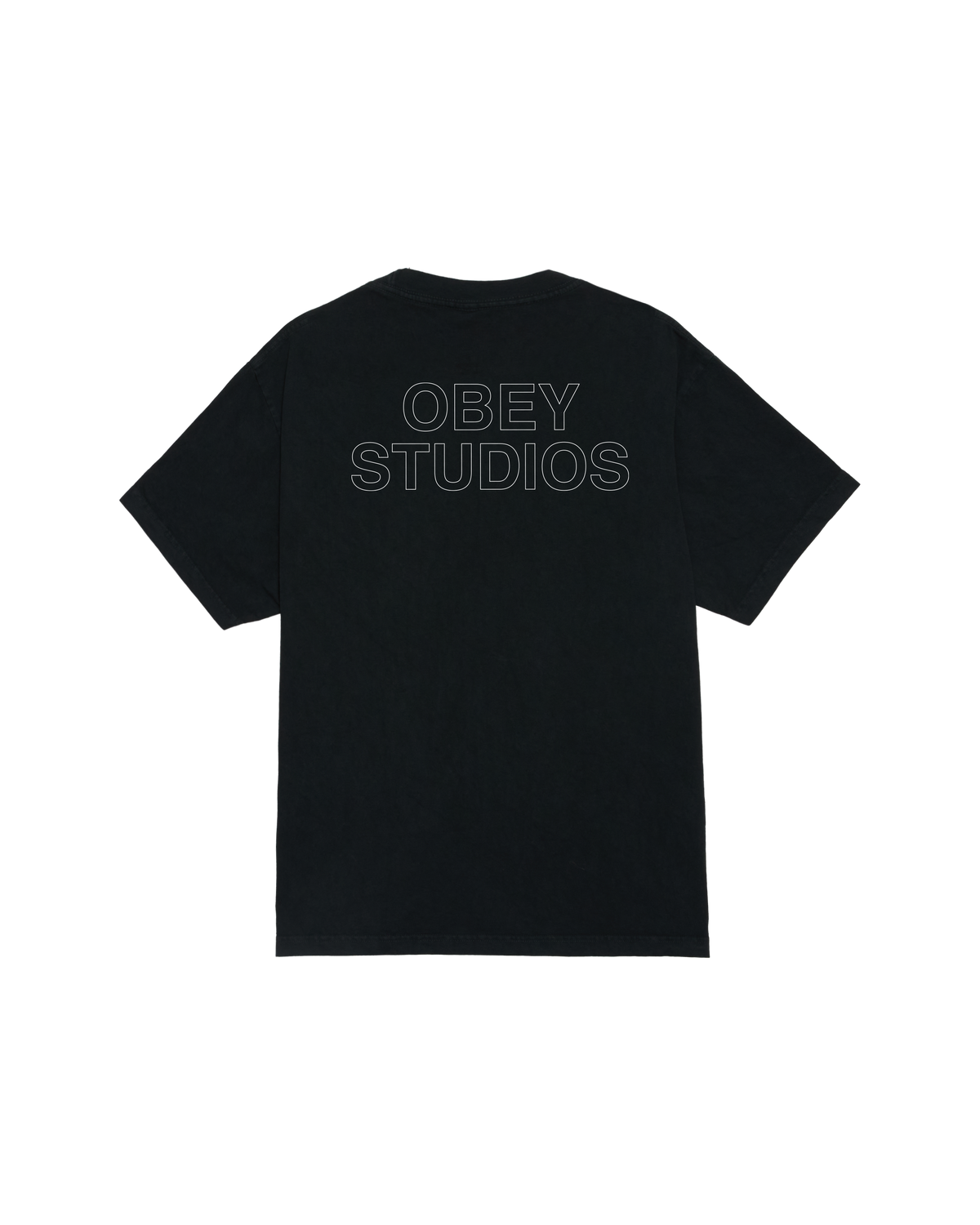 OBEY T-SHIRT STUDIOS OUTLINE PIGMENT TRUE VINTAGE BLACK