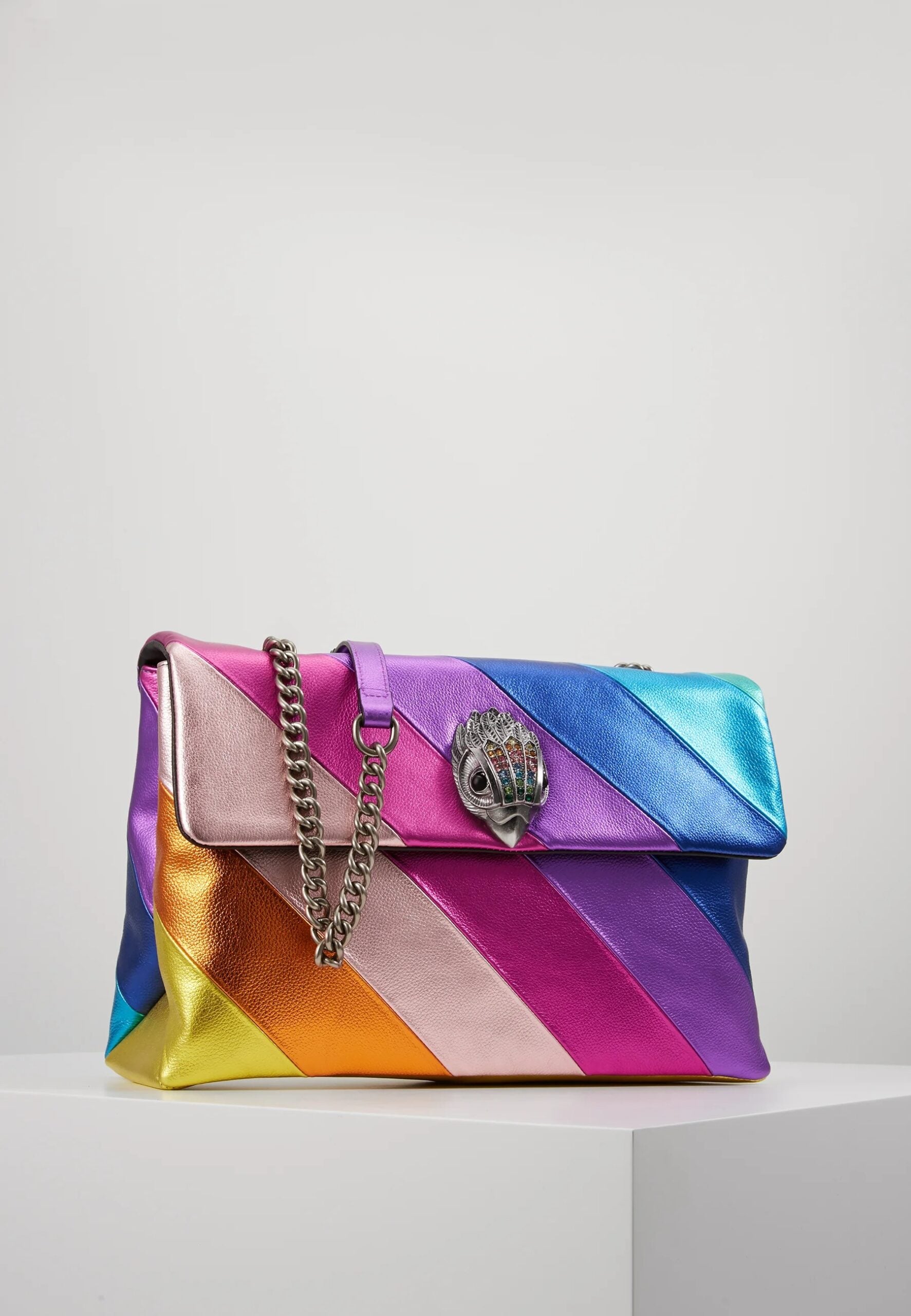 KURT GEIGER Borsa Kensington in pelle multicolor con catena argentata 