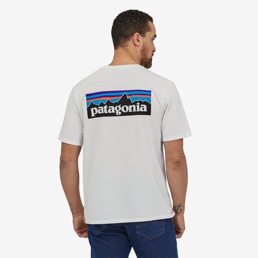 PATAGONIA Maglietta Responsabili-Tee® con logo P-6 da uomo, bianca 