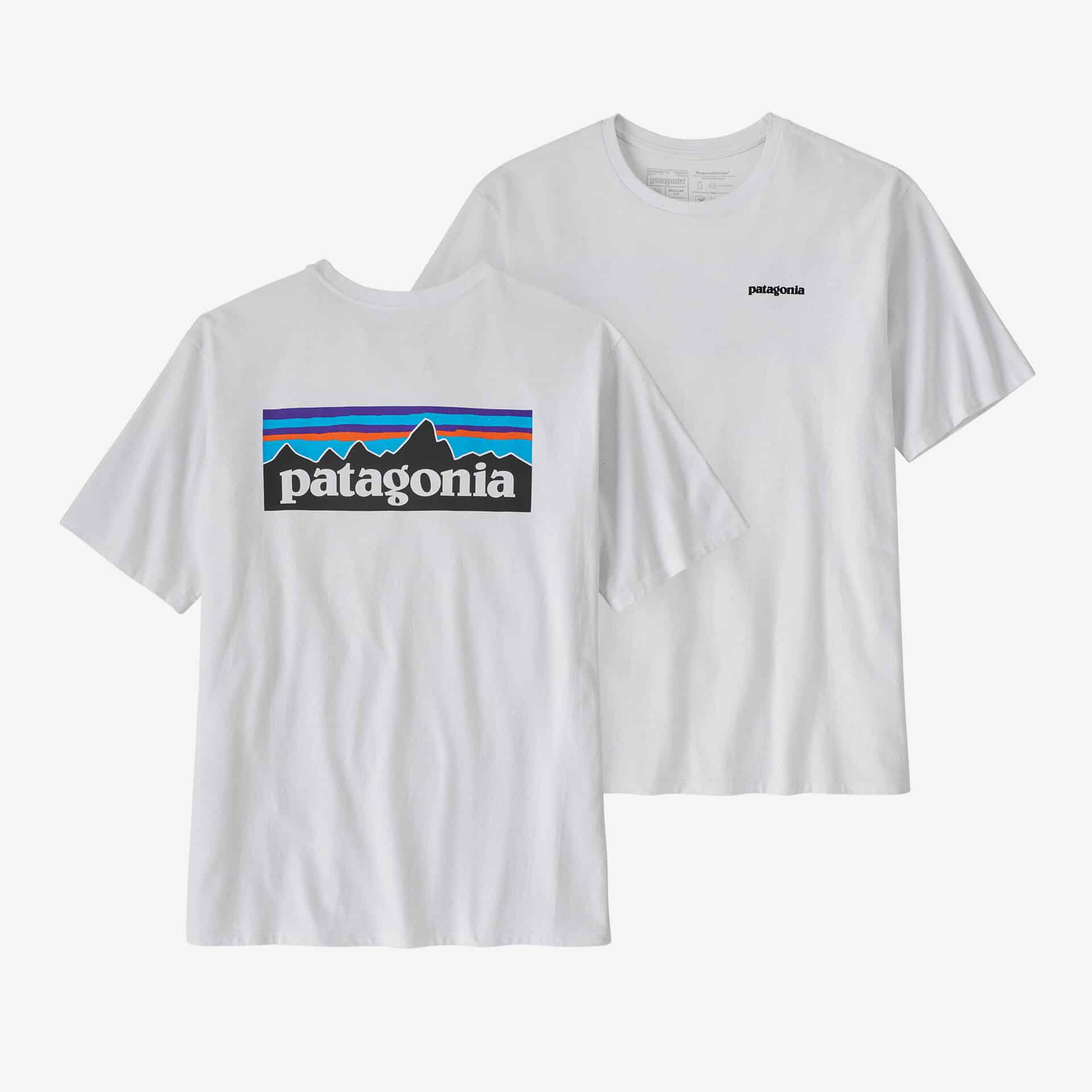 PATAGONIA Maglietta Responsabili-Tee® con logo P-6 da uomo, bianca 