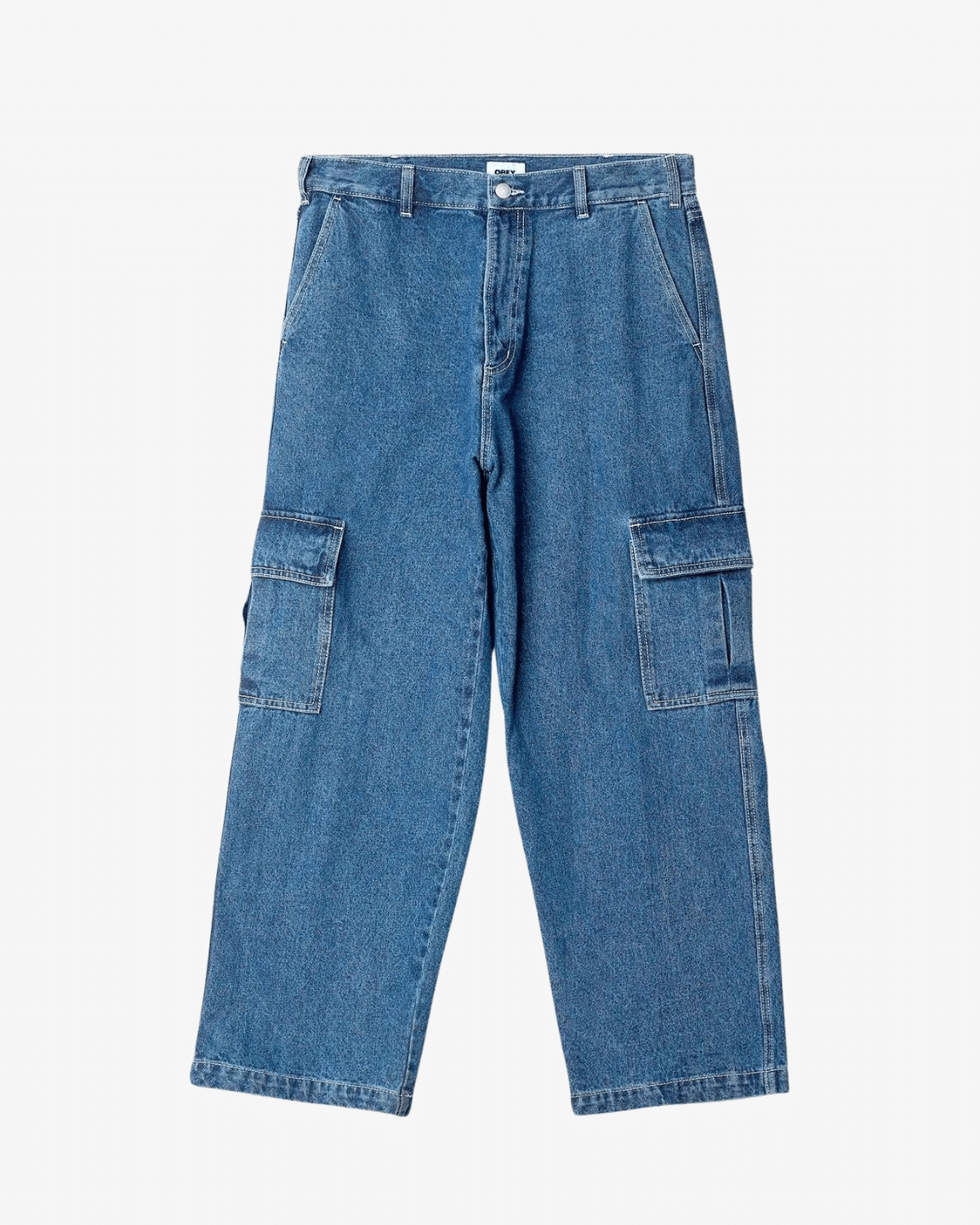 PANTALONI CARGO IN DENIM OBEY BIG WIG Indaco chiaro