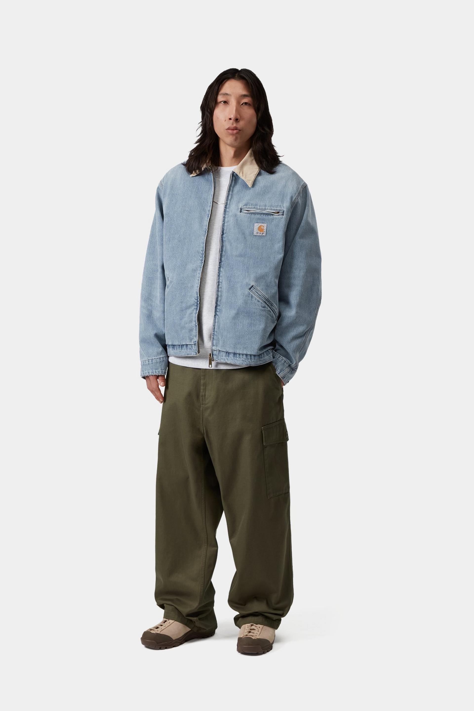 CARHARTT WIP OG Detroit Jacket Blue / Dusty H Brown Burst washed