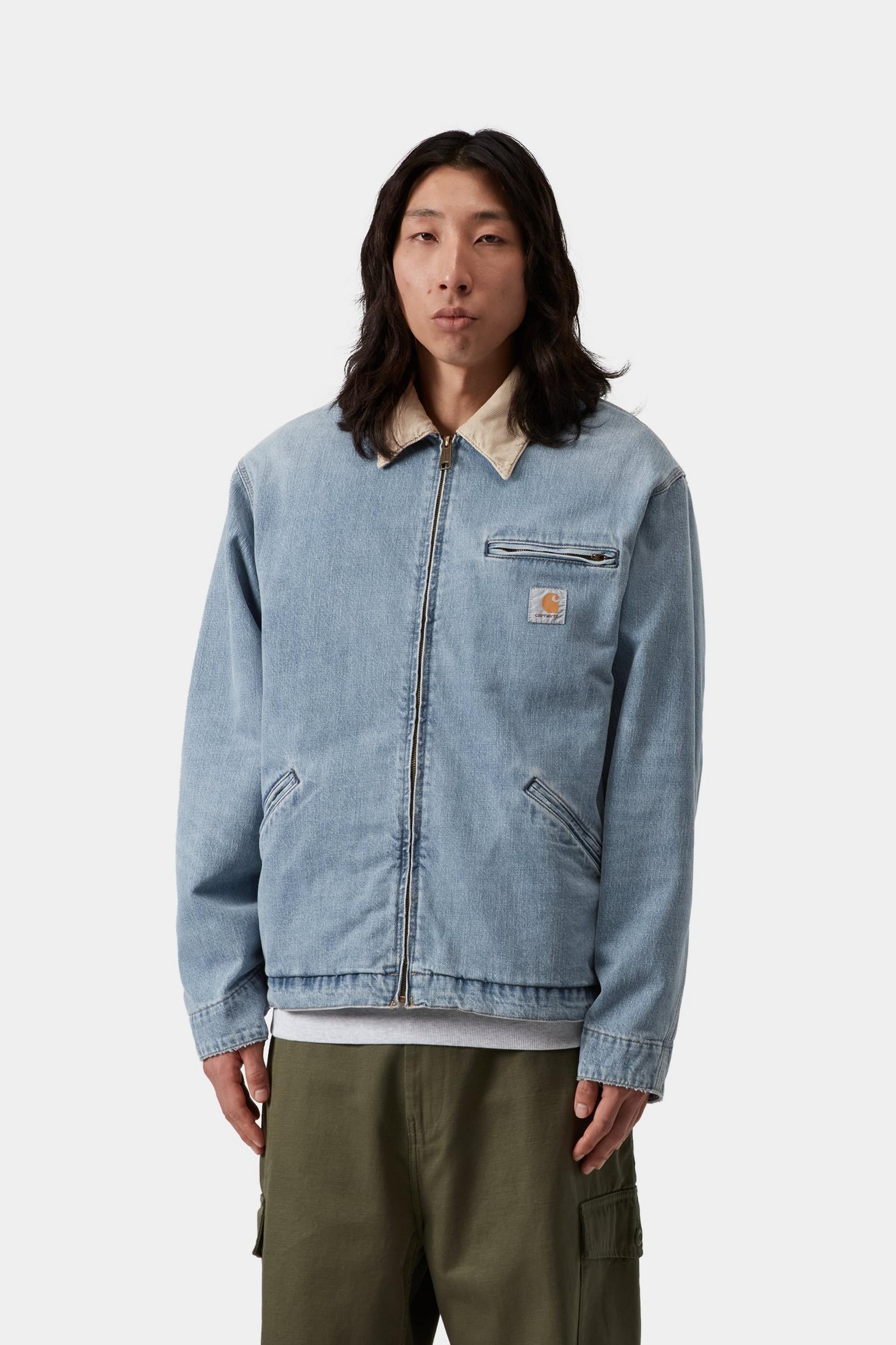 CARHARTT WIP OG Detroit Jacket Blue / Dusty H Brown Burst washed