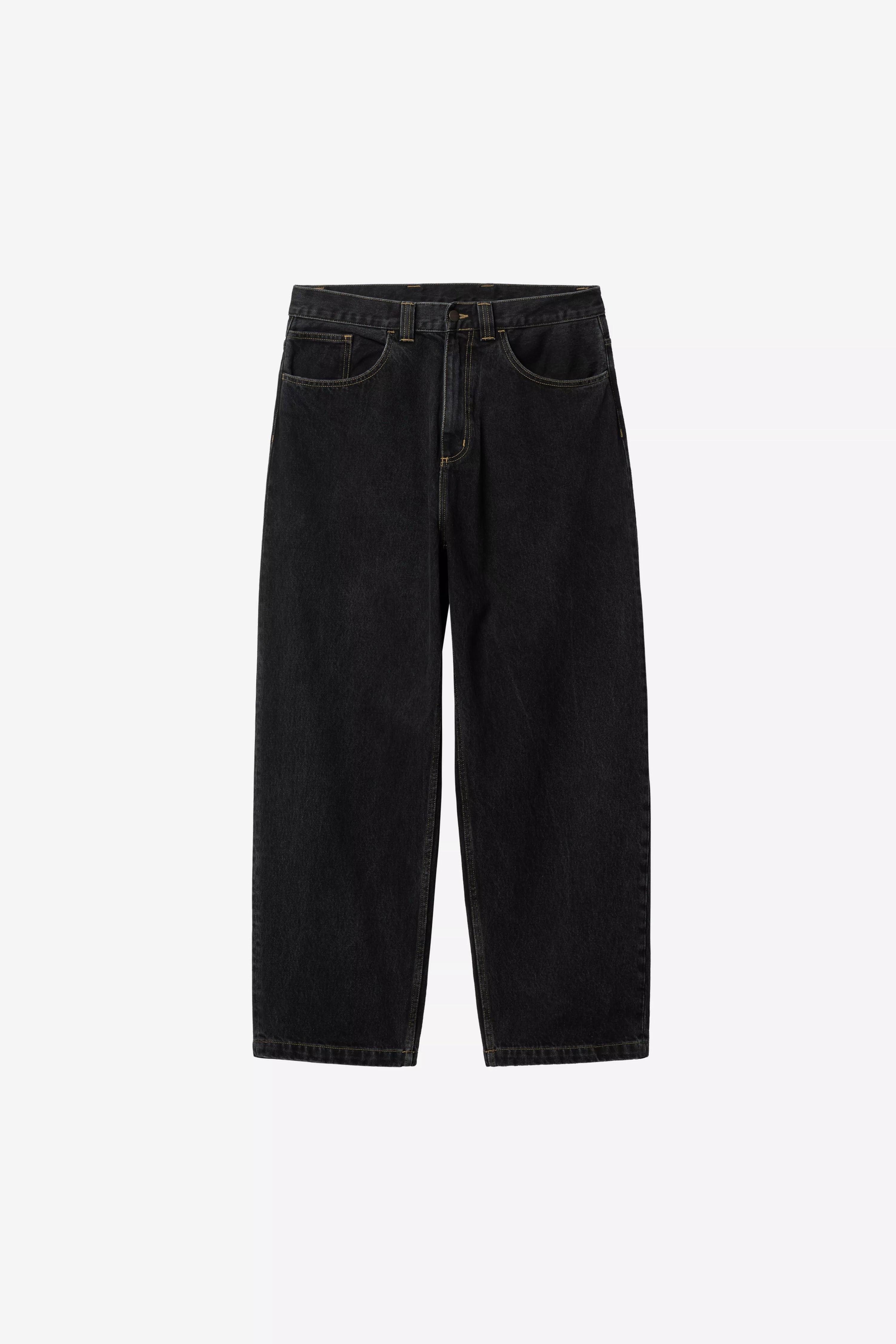 CARHARTT WIP Brandon Pant Black, Stone washed