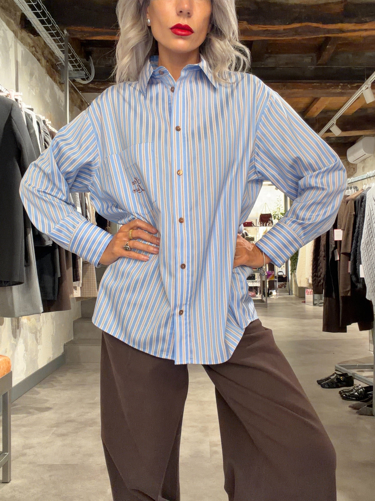 MERCI Camicia Over Righe