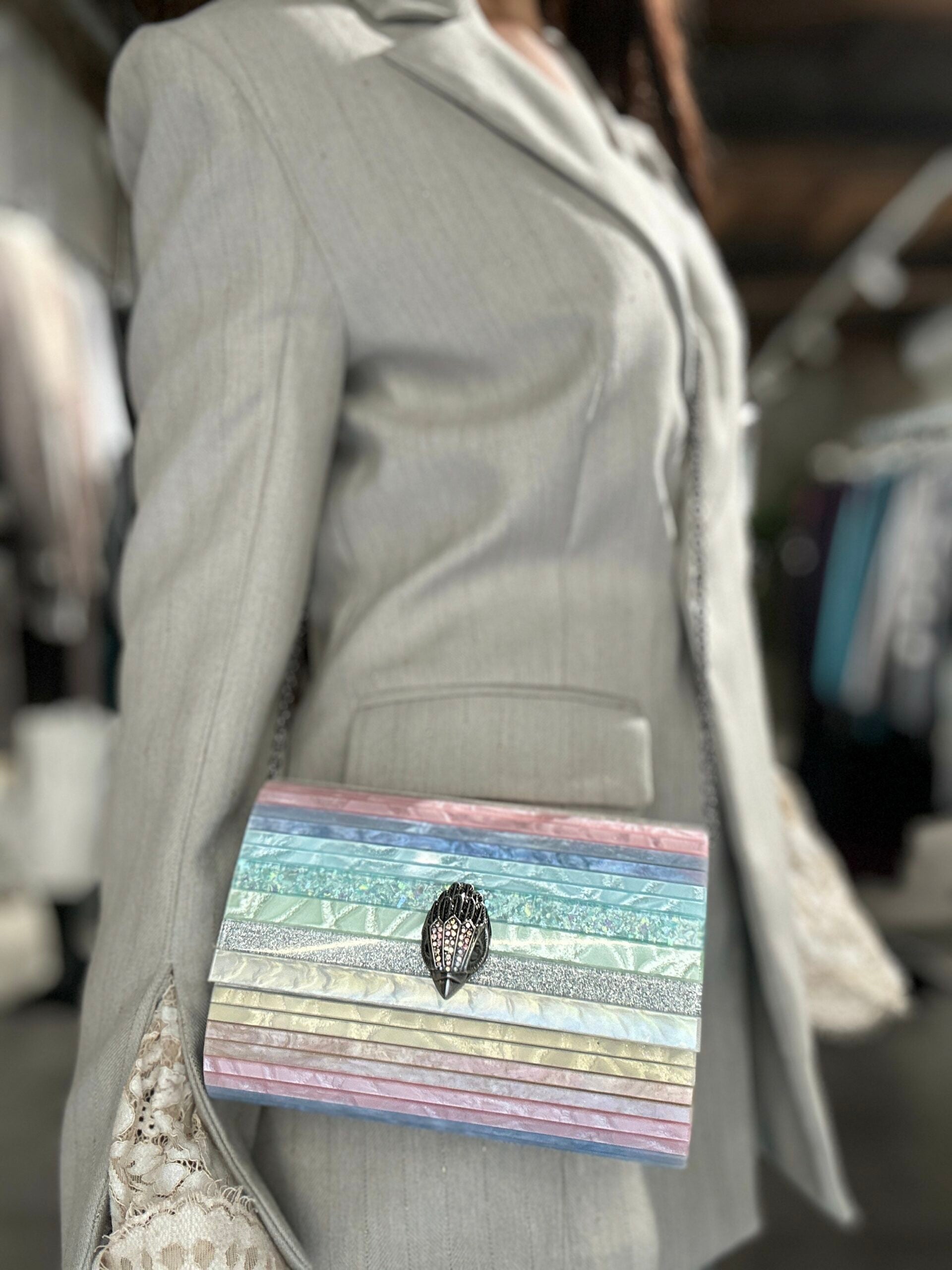 KURT GEIGER Party Eagle Clutch Blue Pale