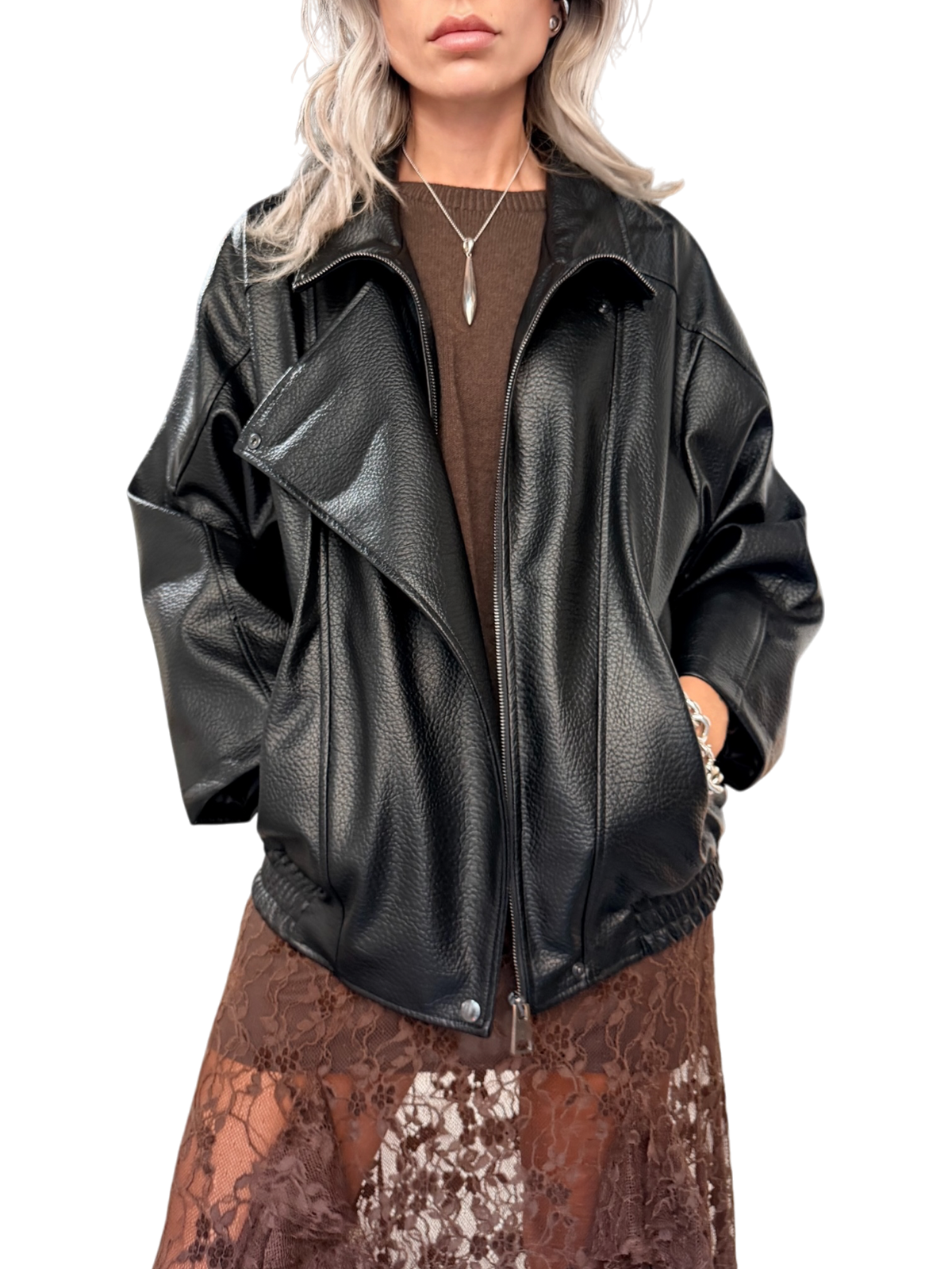 HAVE ONE Biker Ecopelle Nero