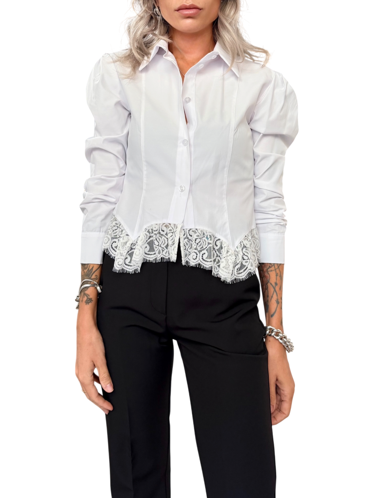 HAVE ONE Camicia Bianca Pizzo
