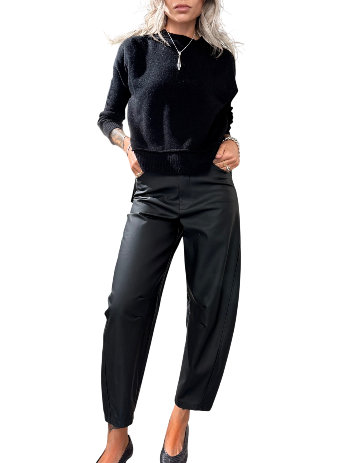 HAVE ONE Pantalone Baloon ecopelle