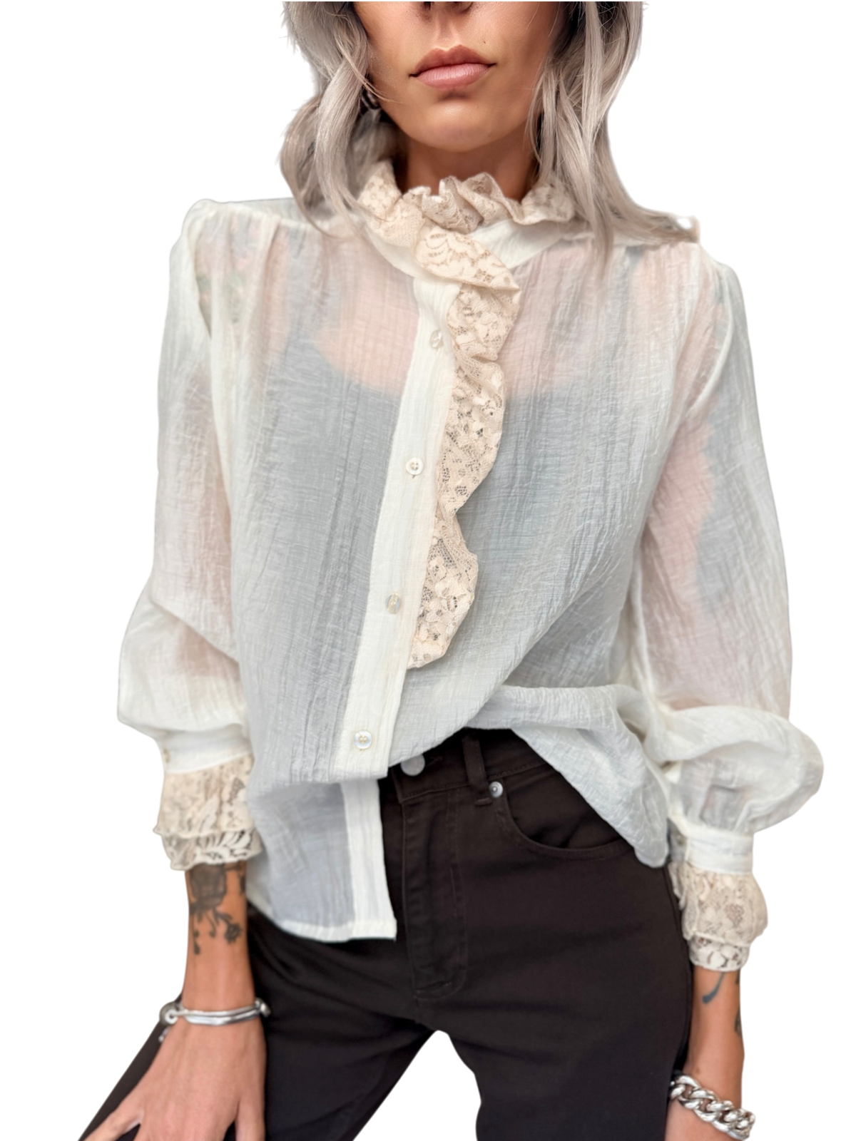 HAVE ONE Camicia Bianca Ruches