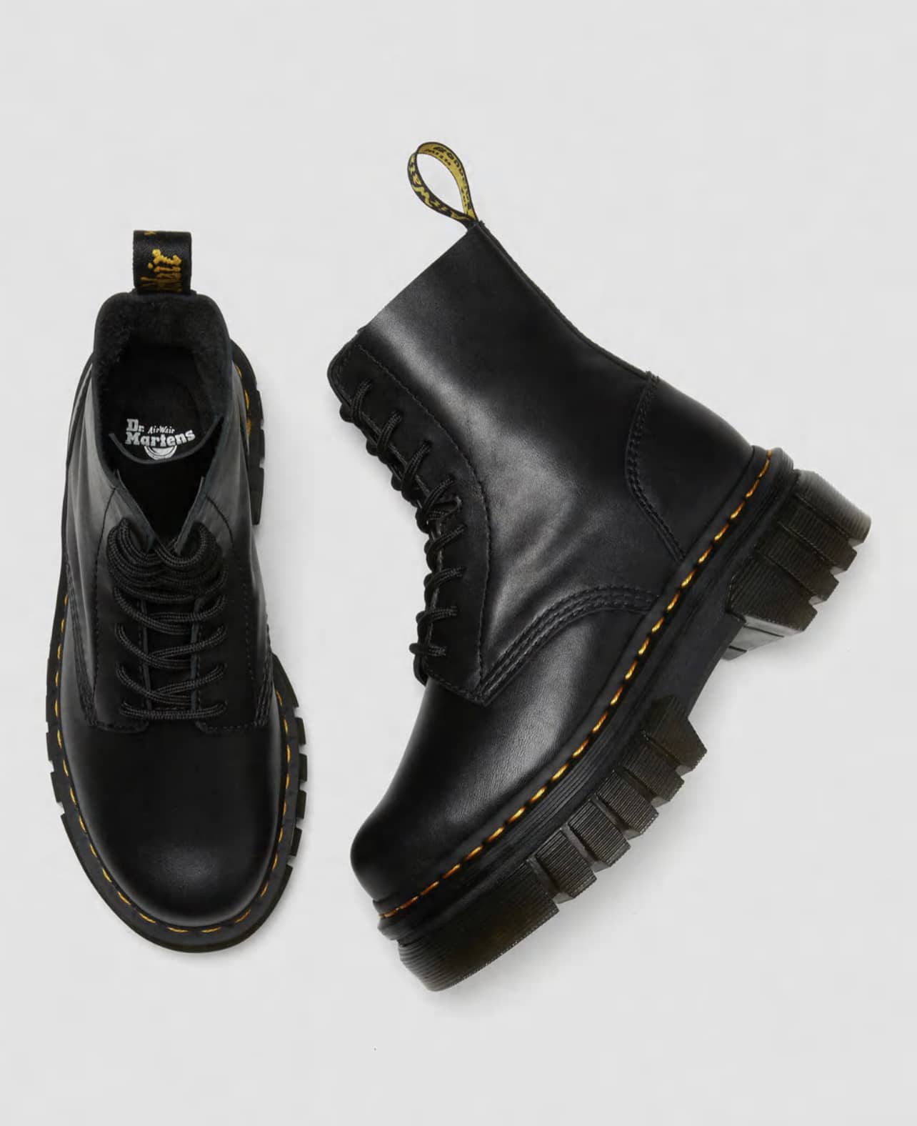 DR MARTENS STIVALE PIATTAFORMA AUDRICK IN PELLE NAPPA LUX