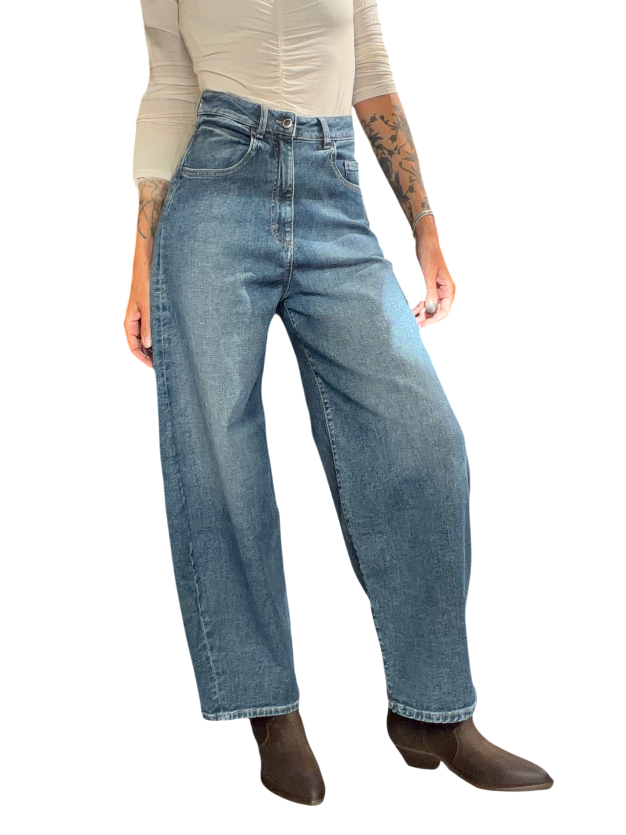 ICON DENIM Jeans Barrel GINNY DEEP BLUE