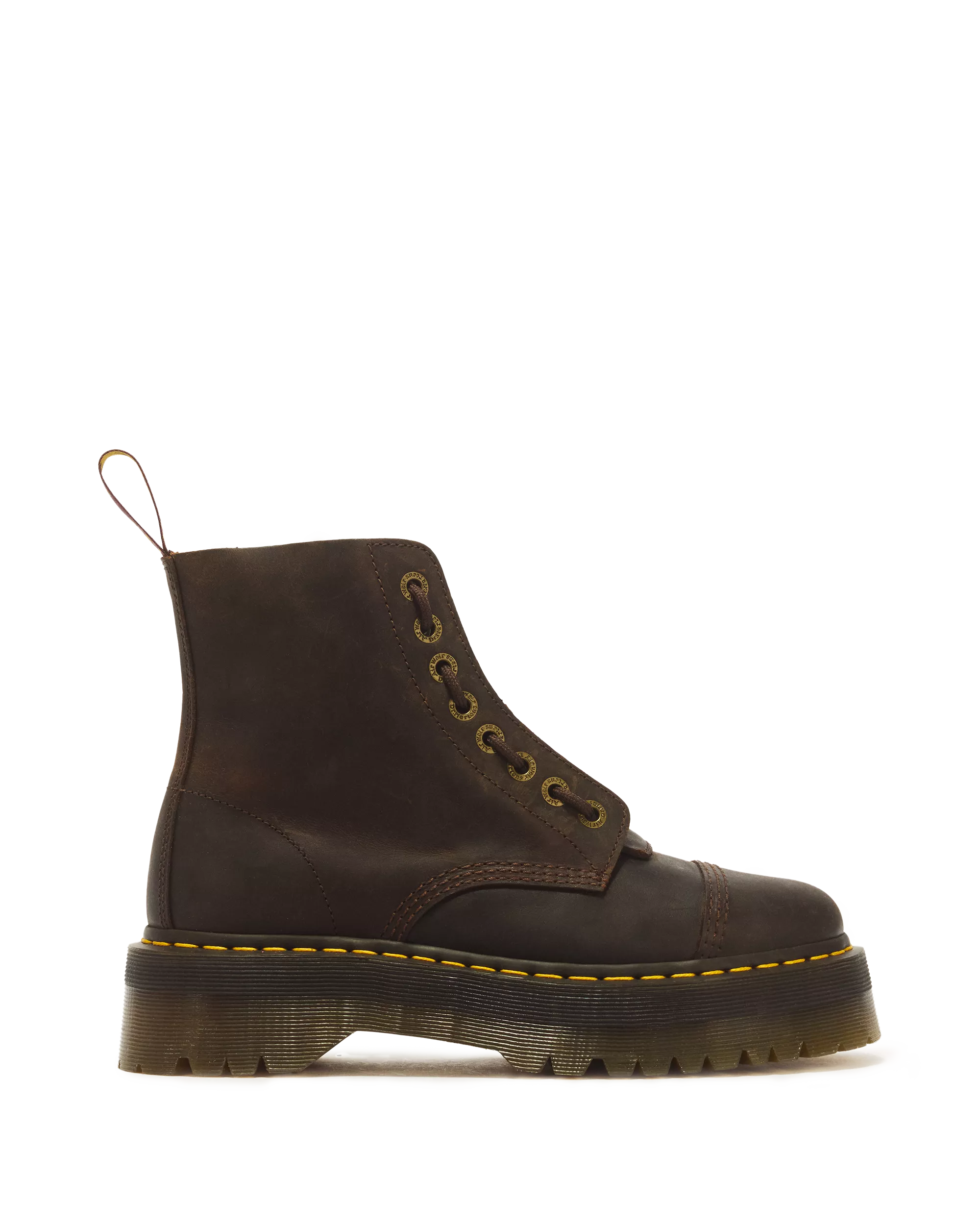 DR MARTENS Stivali Platform SINCLAIR Crazy Horse Dark Brown