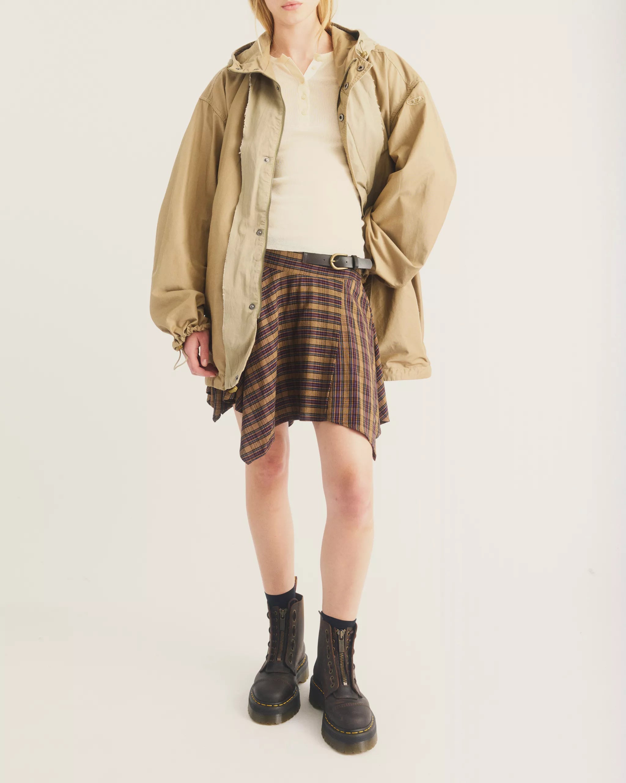 DR MARTENS Stivali Platform SINCLAIR Crazy Horse Dark Brown