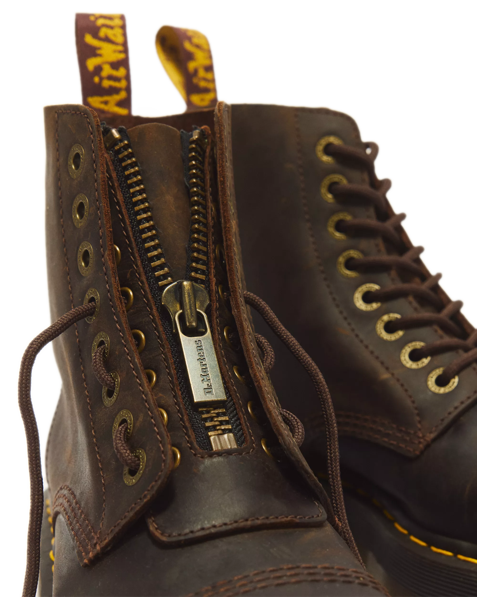DR MARTENS Stivali Platform SINCLAIR Crazy Horse Dark Brown