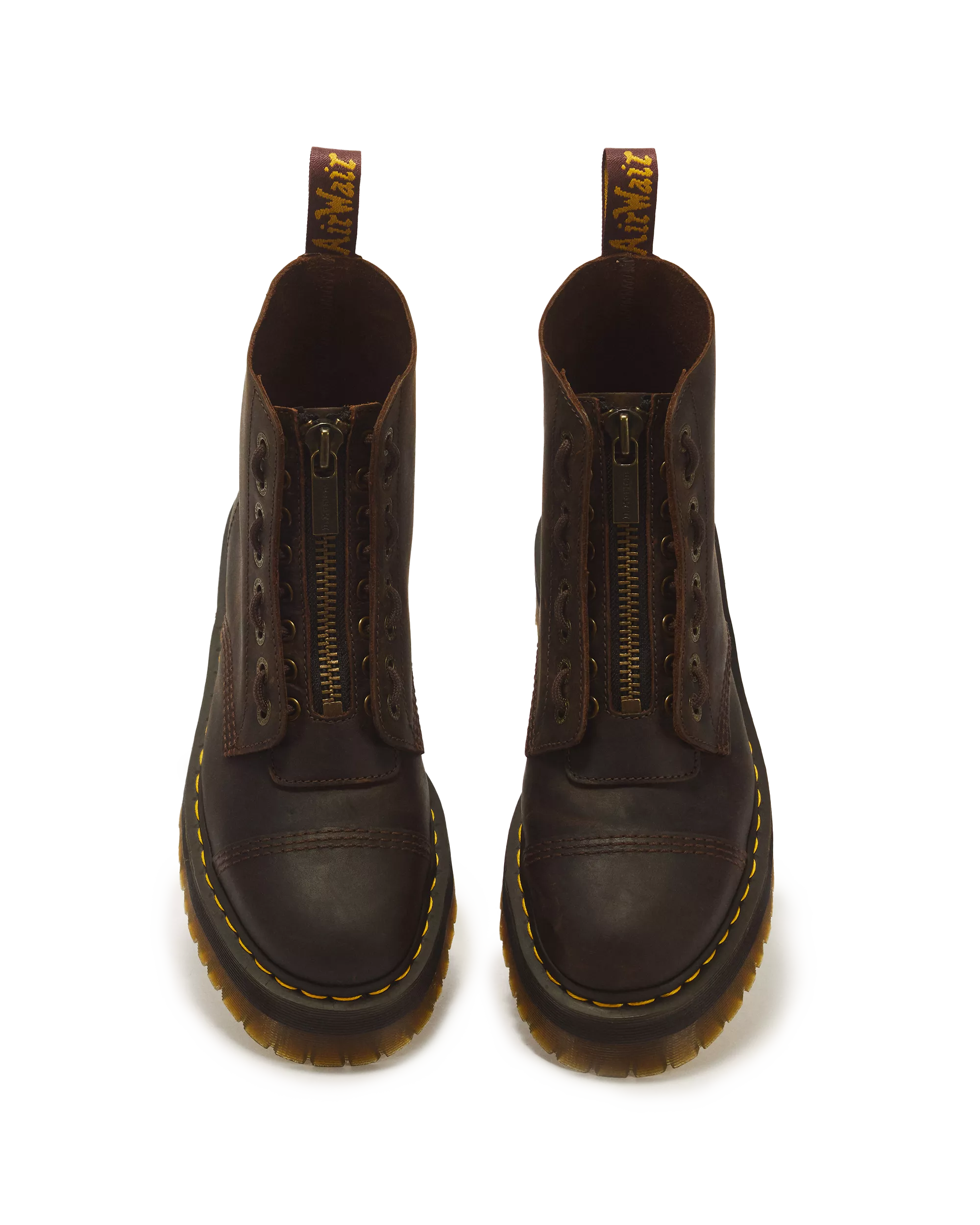 DR MARTENS Stivali Platform SINCLAIR Crazy Horse Dark Brown