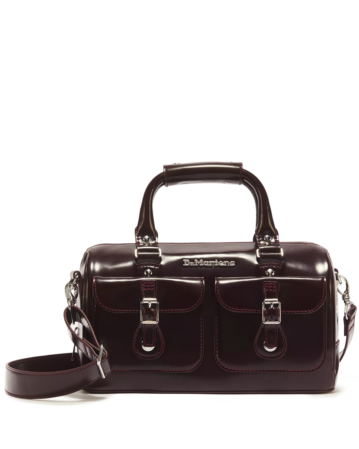 DR MARTENS Borsa con manici in pelle vegan Rub Off CHERRY RED