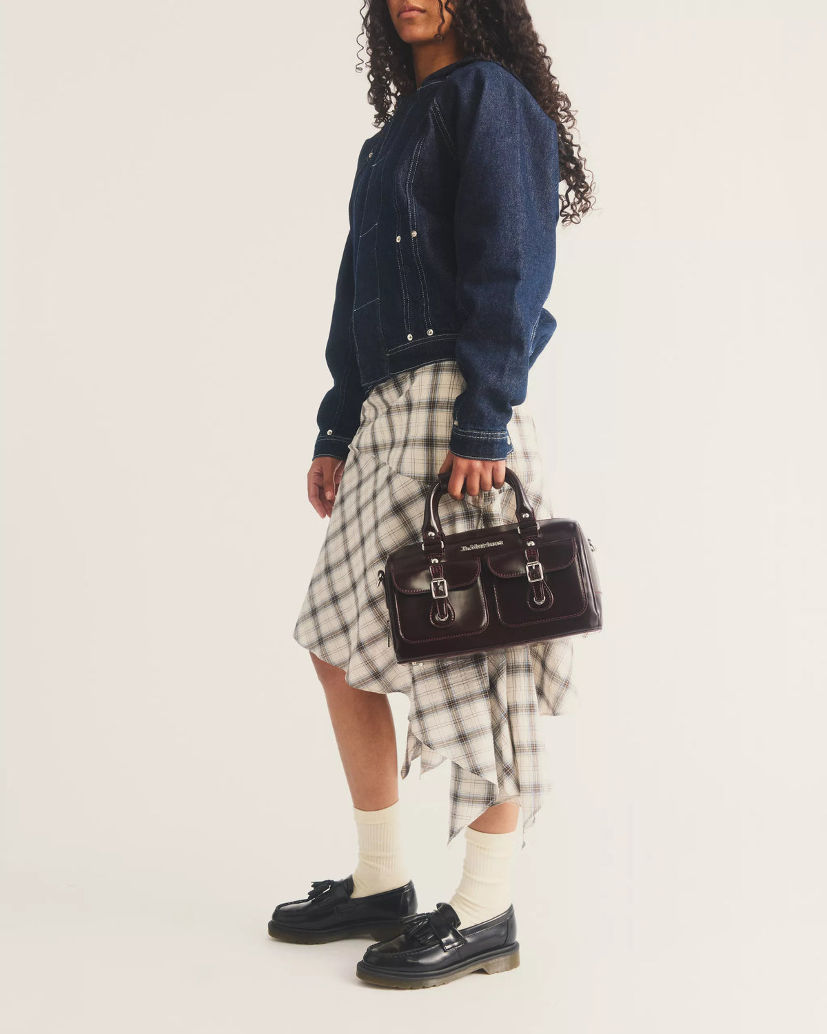 DR MARTENS Borsa con manici in pelle vegan Rub Off CHERRY RED