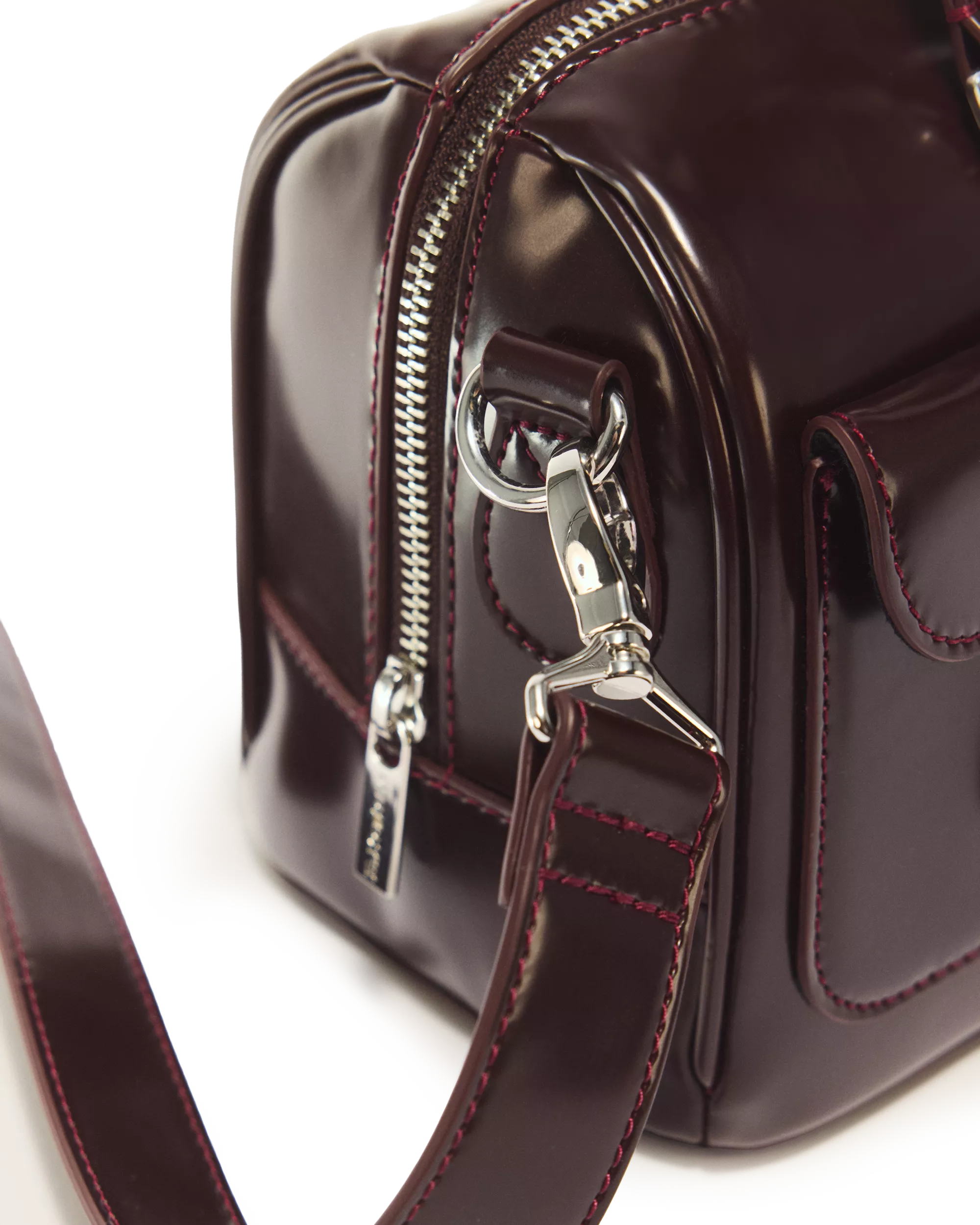 DR MARTENS Borsa con manici in pelle vegan Rub Off CHERRY RED