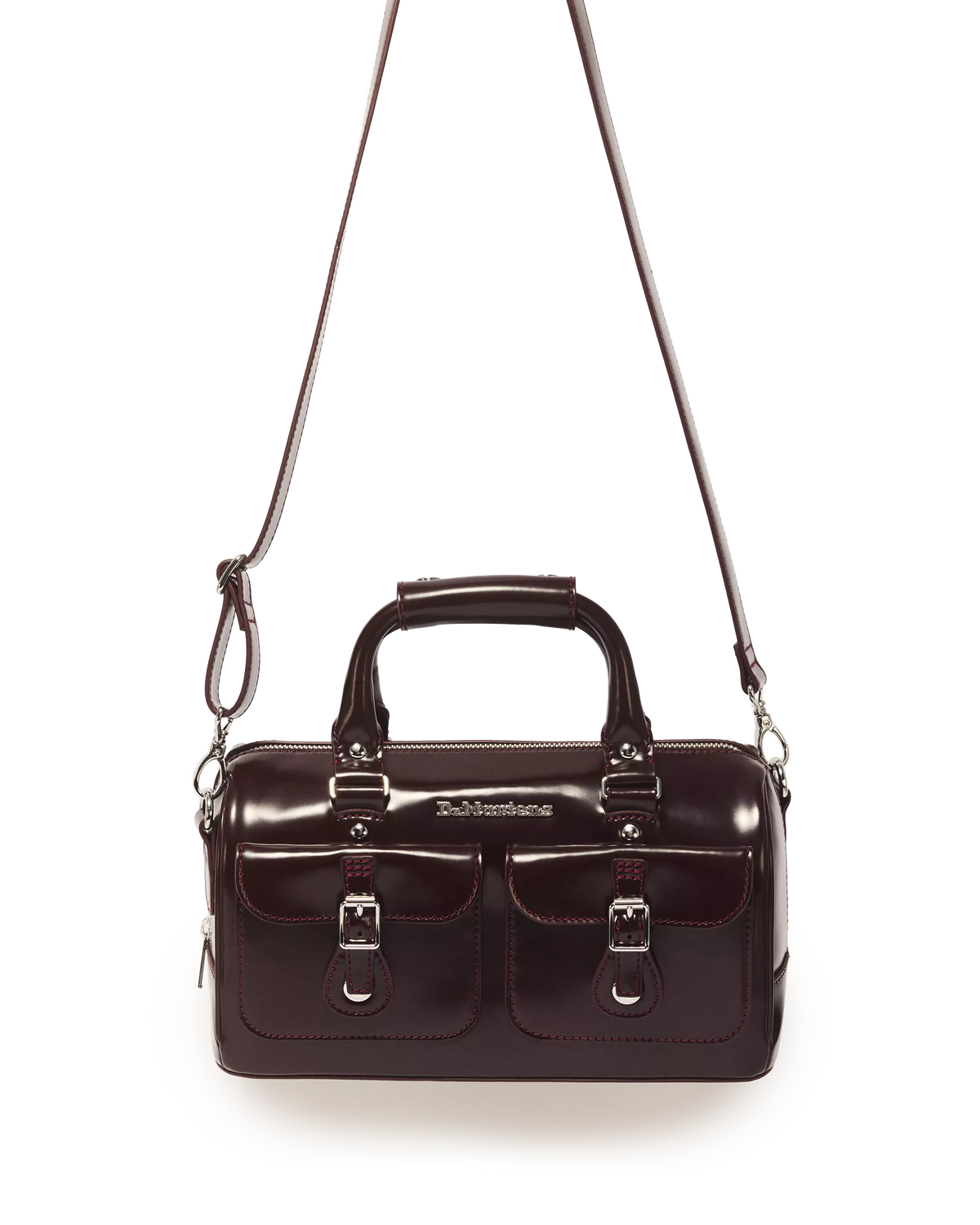 DR MARTENS Borsa con manici in pelle vegan Rub Off CHERRY RED