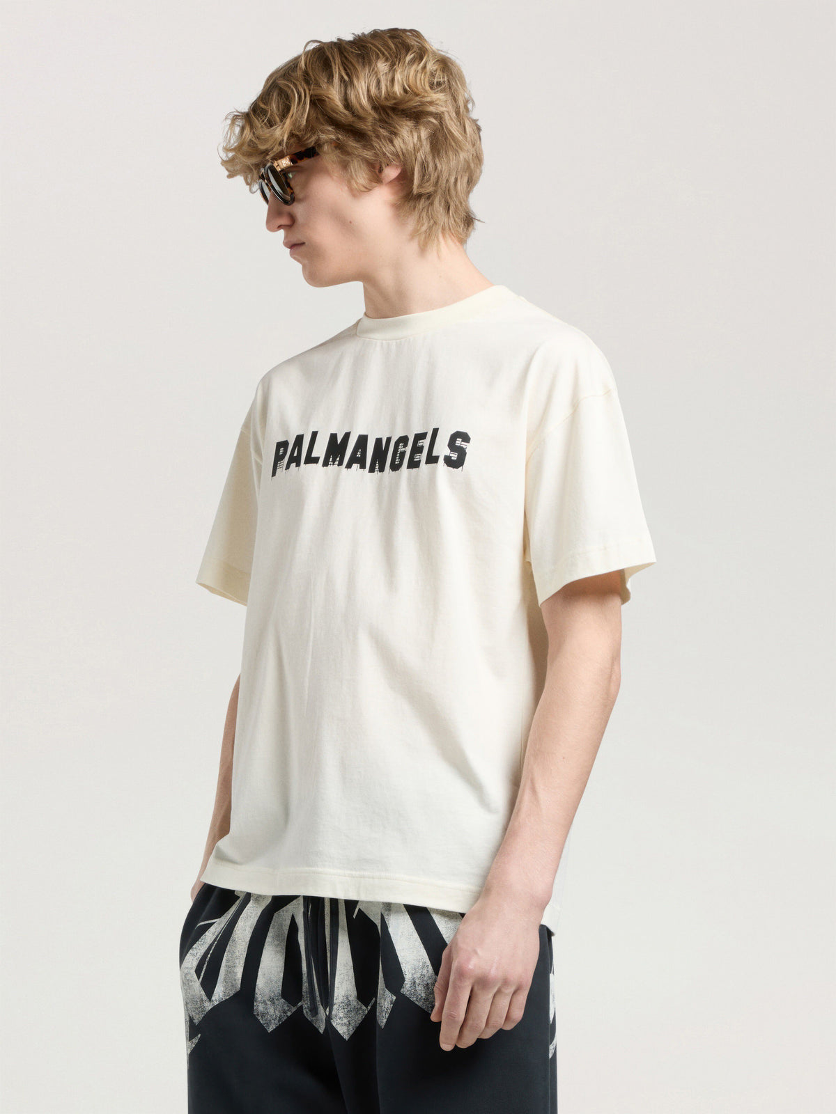 PALM ANGELS Palm Hills Regular T-Shirt OFF WHITE - BLACK