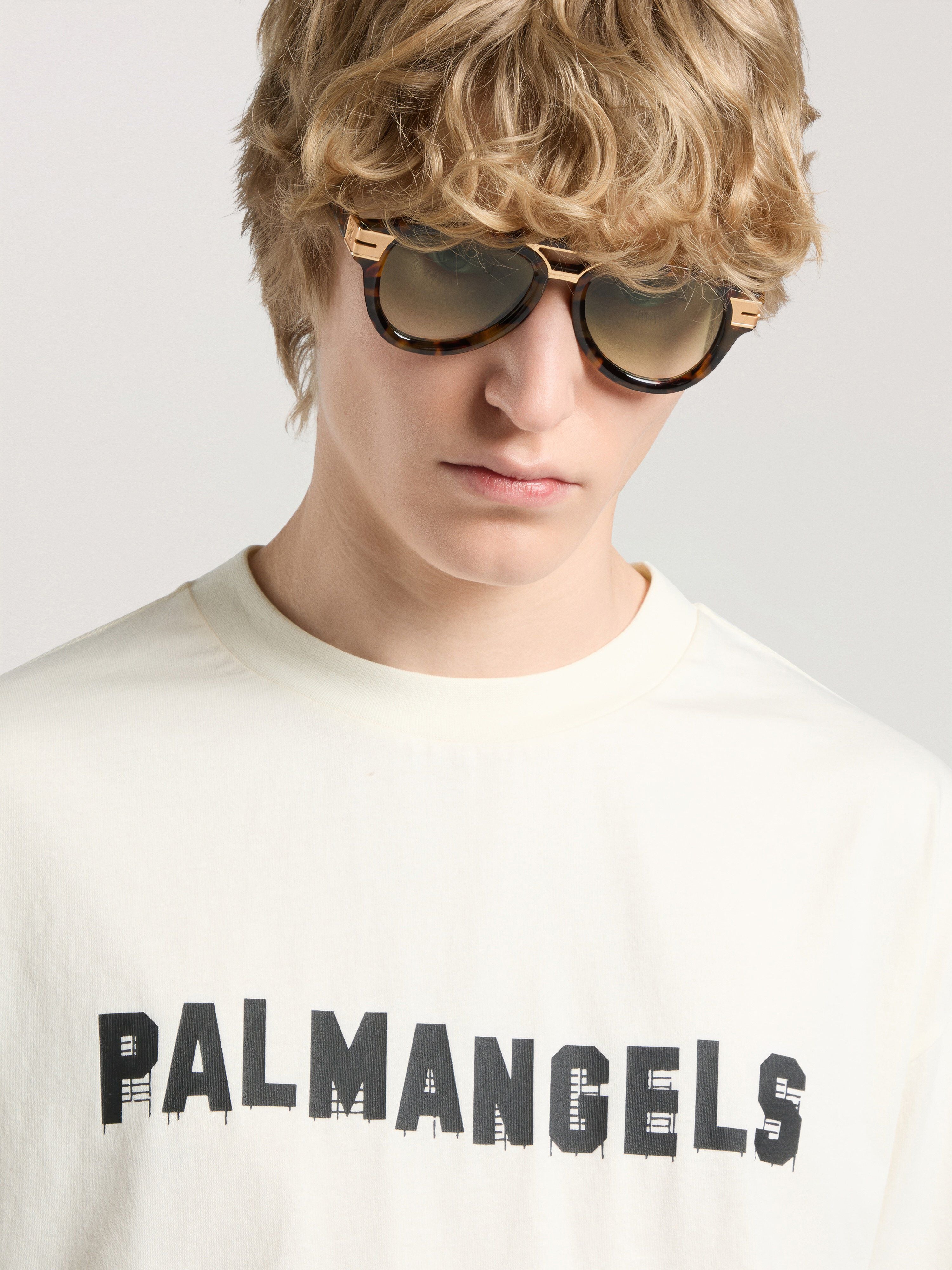PALM ANGELS Palm Hills Regular T-Shirt OFF WHITE - BLACK