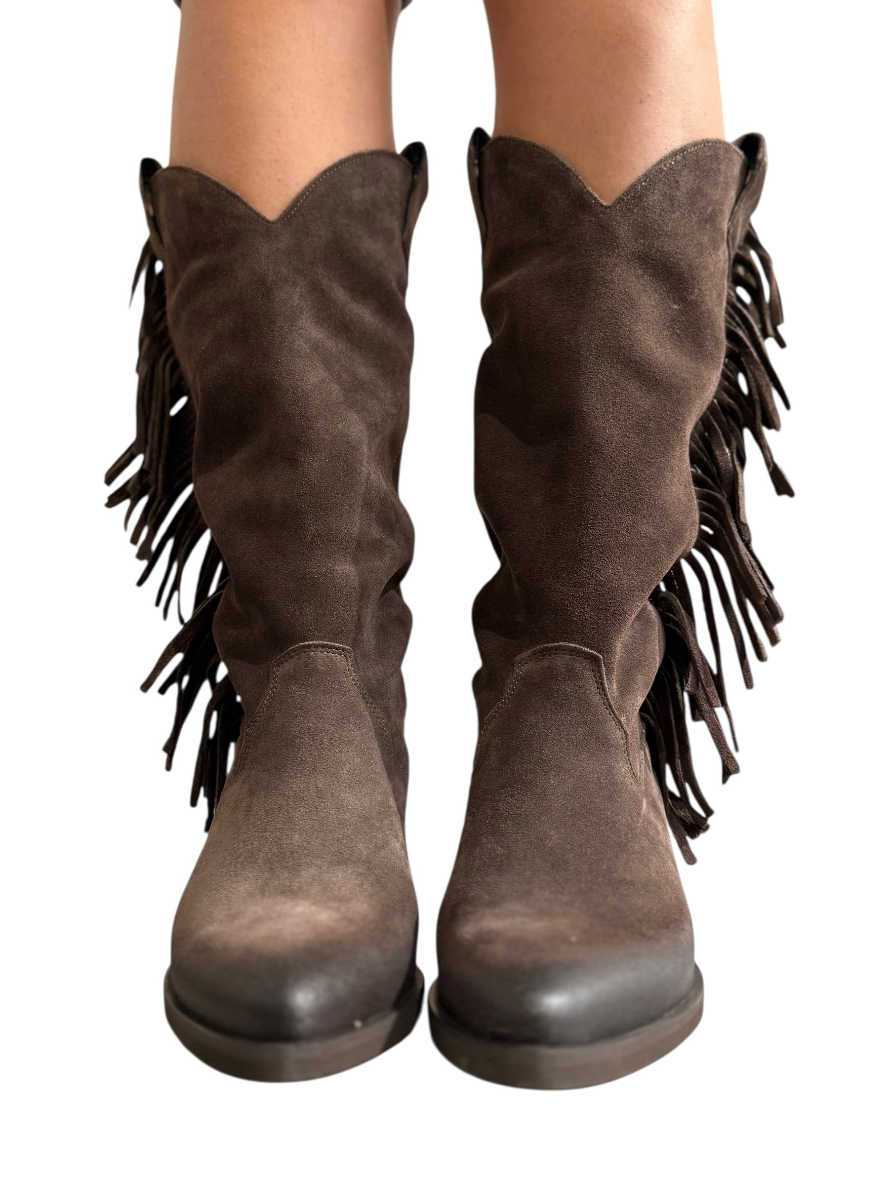 OvyÃ© texano suede frange marrone