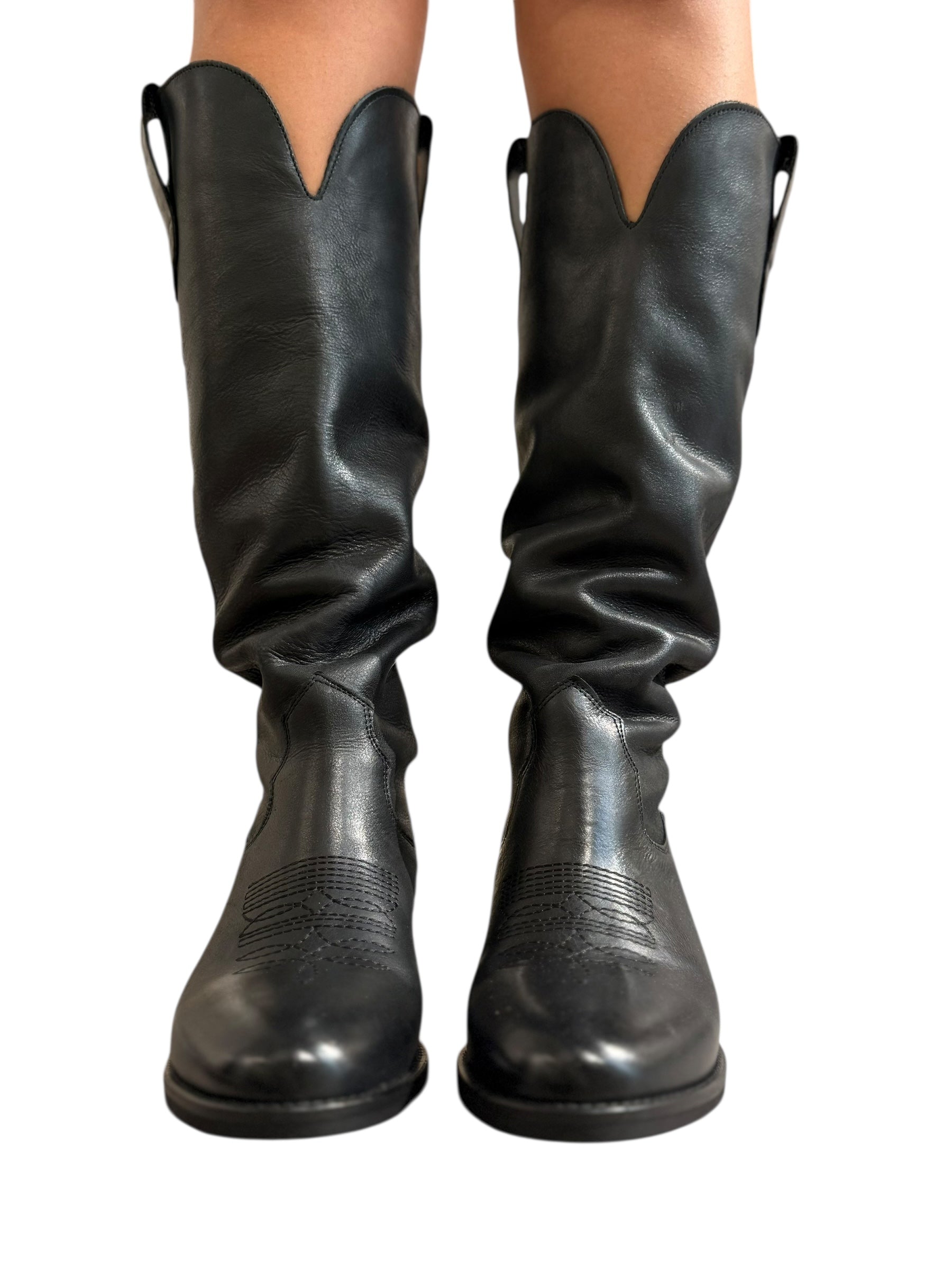 OvyÃ© Texano in pelle nero