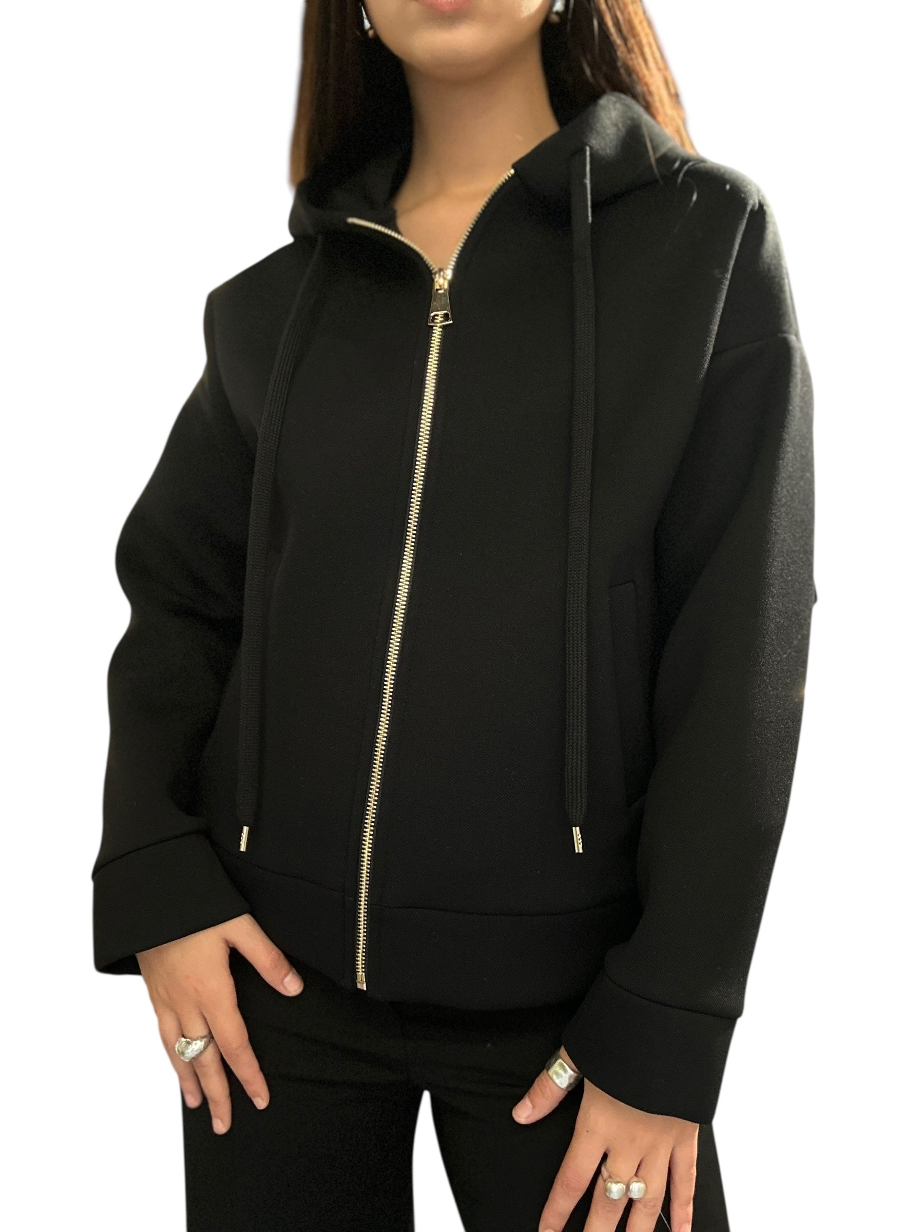 TENSIONE IN felpa scuba con zip nera