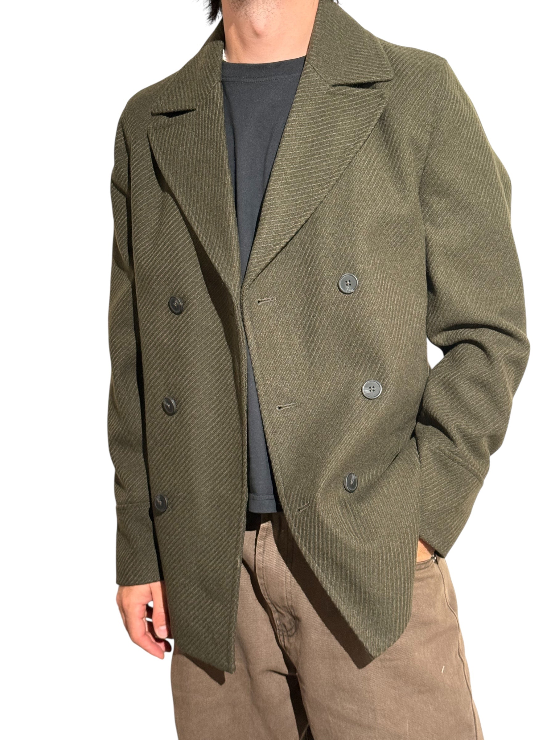 HAMAKI-HO Cappotto corto doppiopetto VERDE