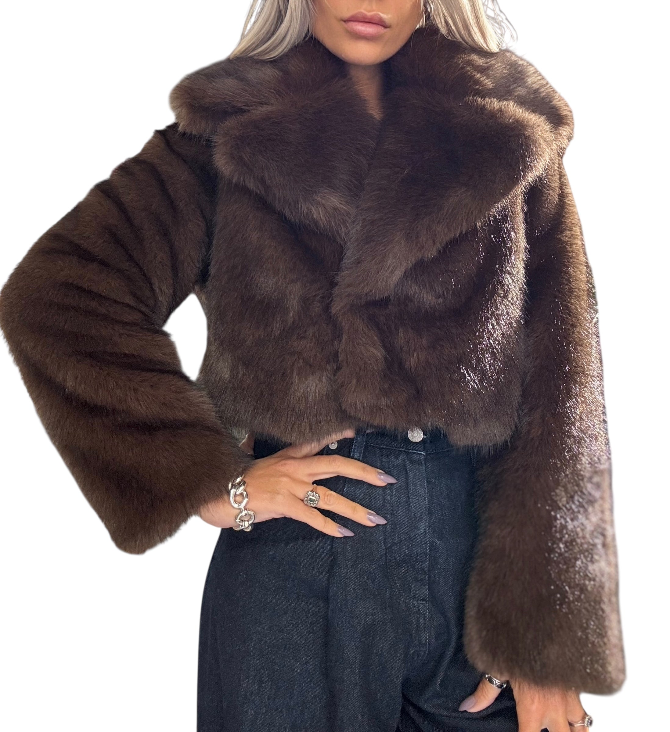 TENSIONE IN pellicciotto corto testa di moro