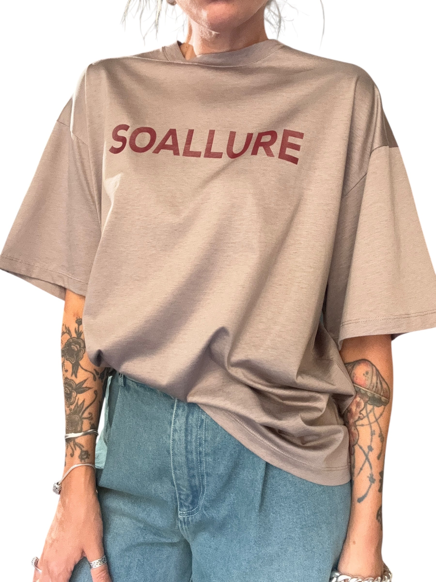 T-shirt SO ALLURE Logo Taupe