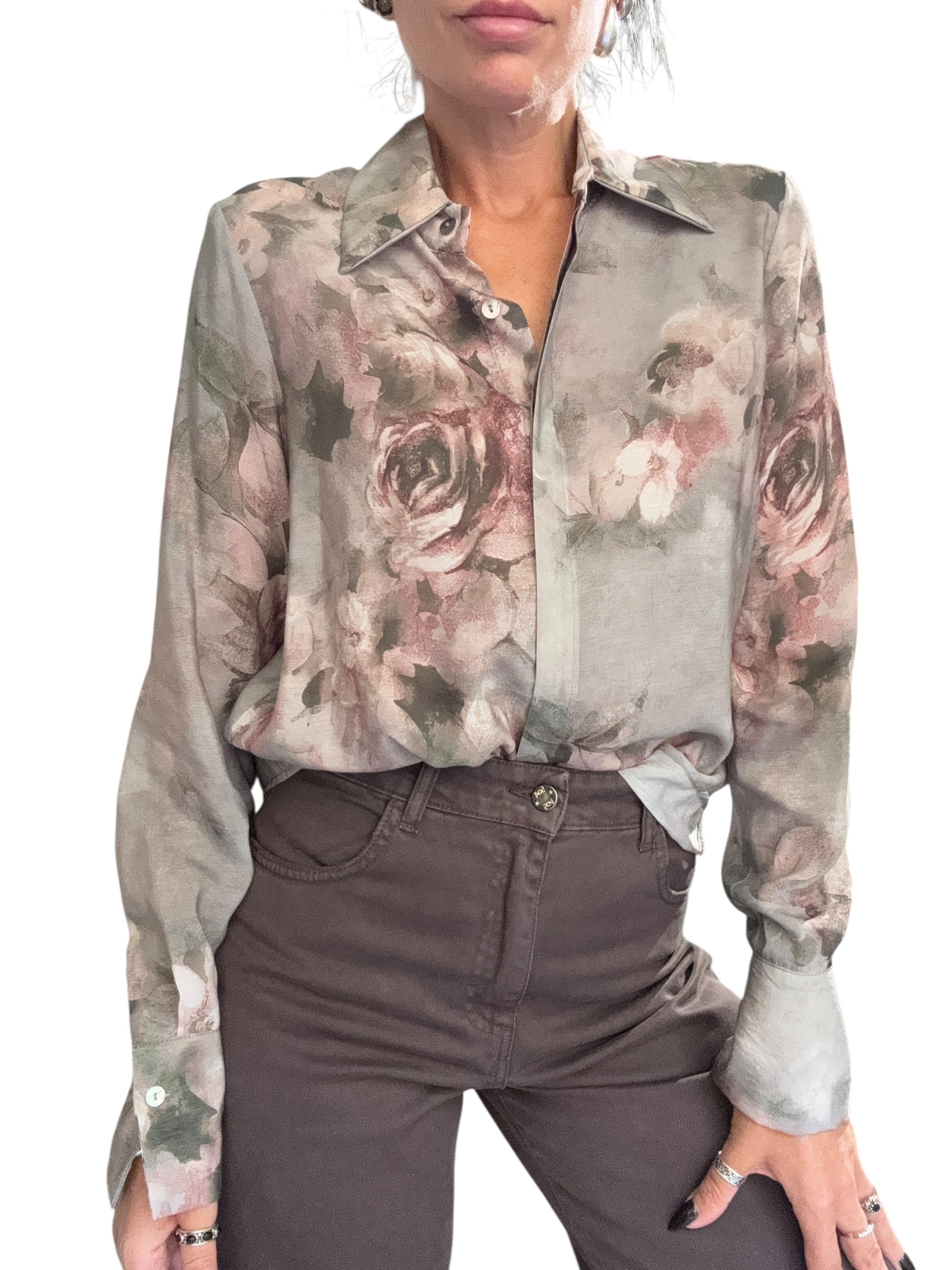 SO ALLURE Camicia Stampa Floreale Salvia
