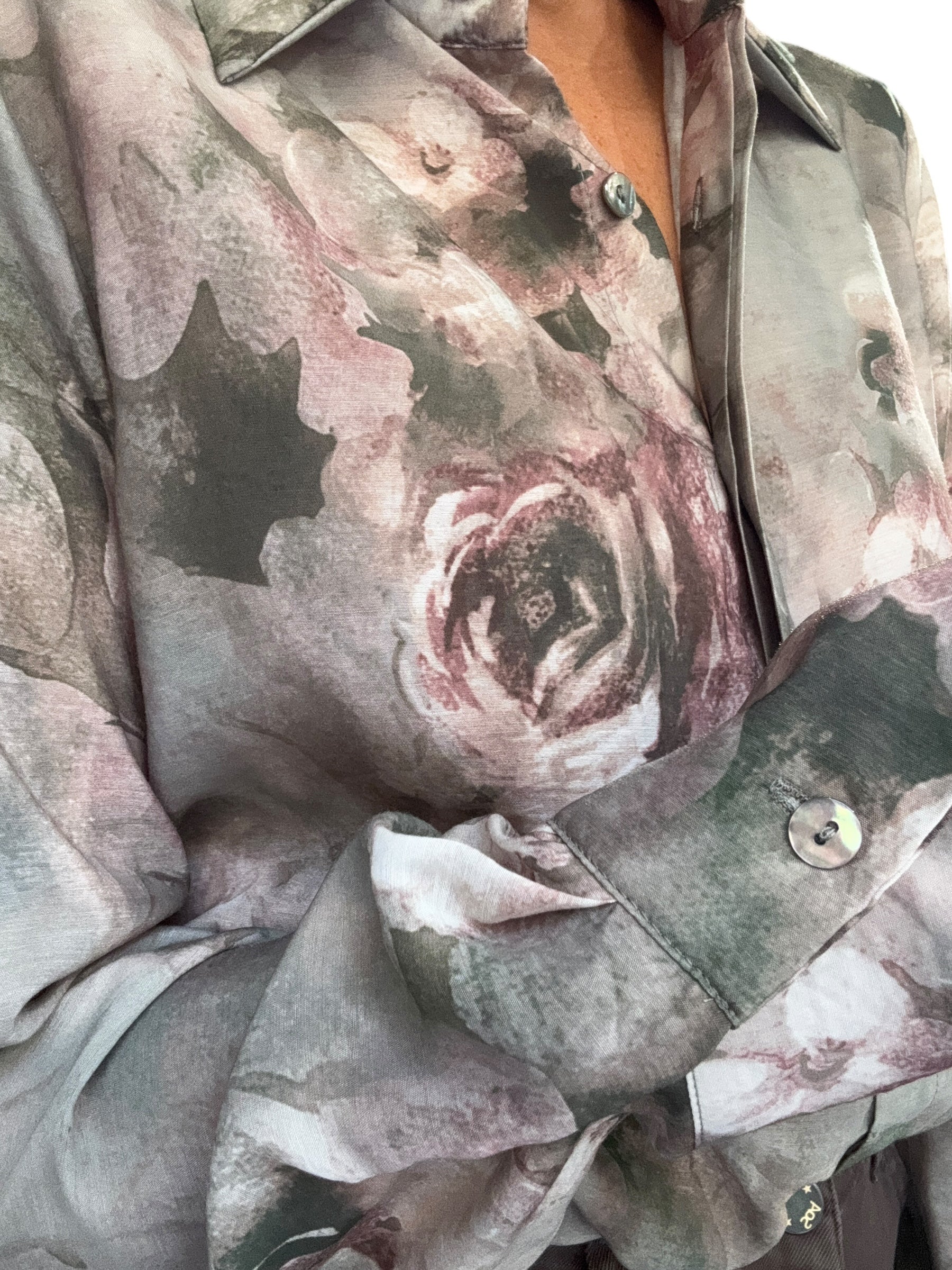 SO ALLURE Camicia Stampa Floreale Salvia