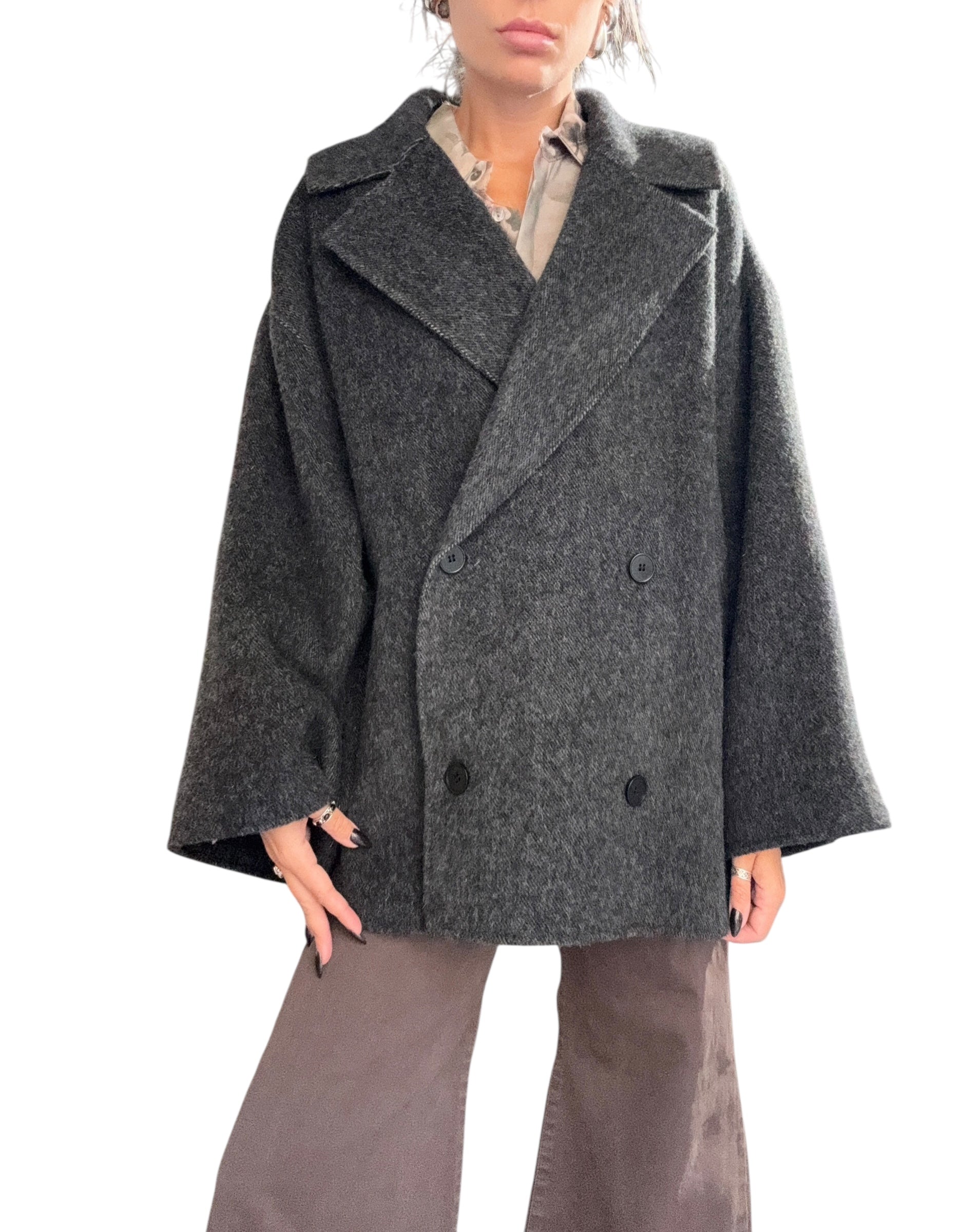 SO ALLURE Cappotto Taglio Corto Lava