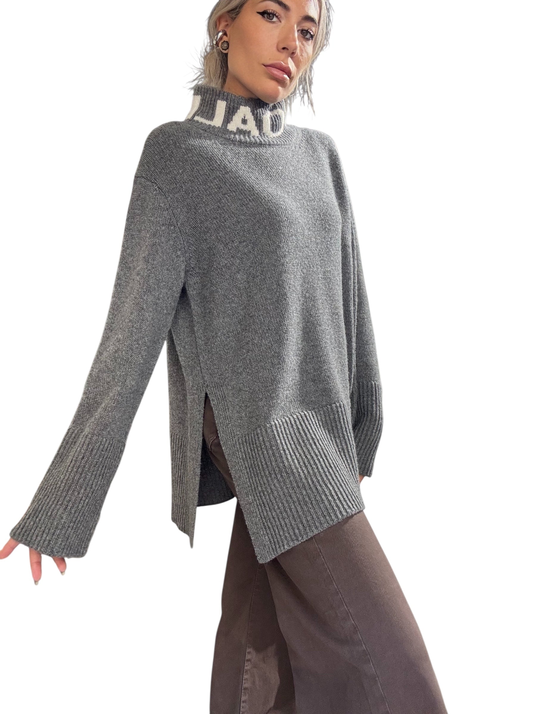 COSÌ ALLURE Maxi Maglia Logo Grigia