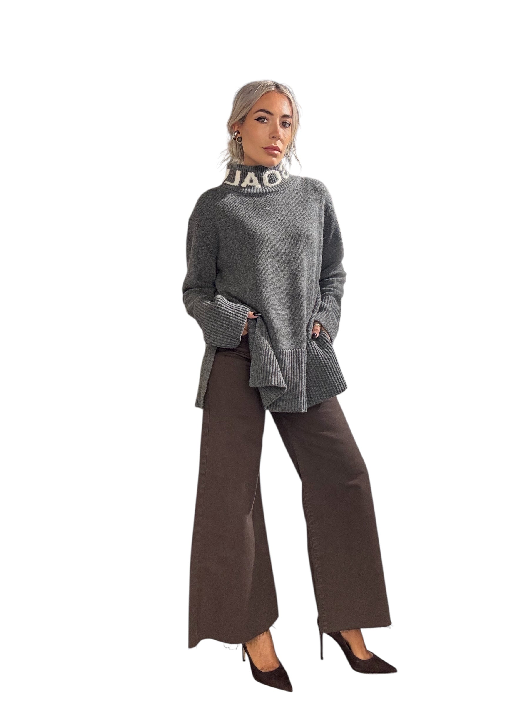 COSÌ ALLURE Maxi Maglia Logo Grigia