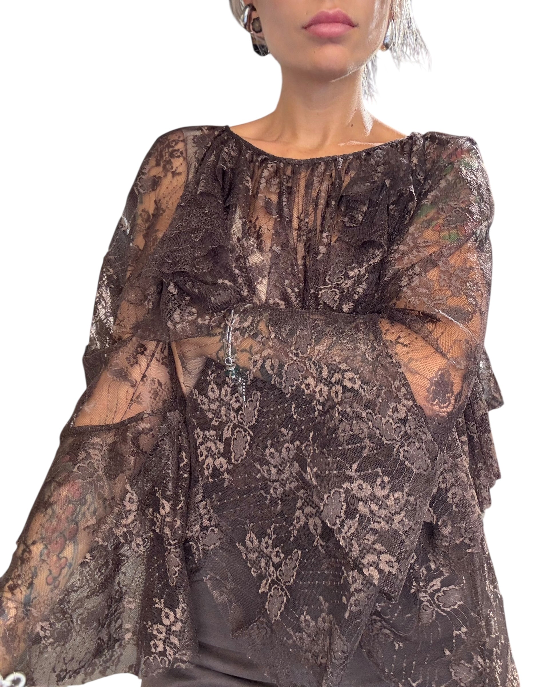 COSÌ FASCINO Blusa Pizzo Fondente