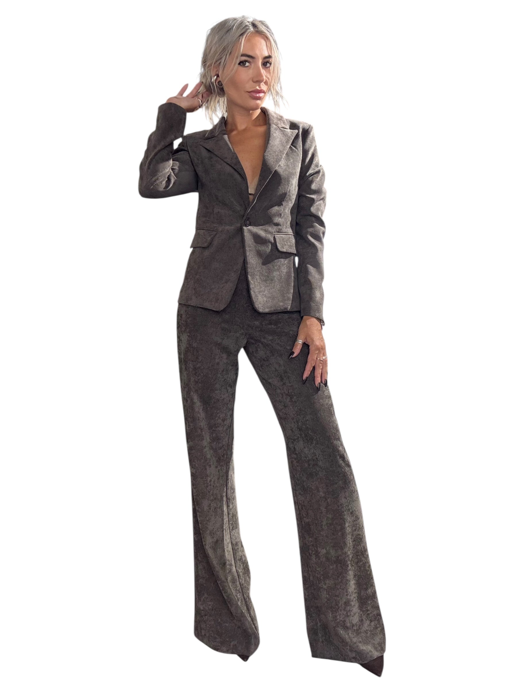 COSÌ ALLURE Pantalone Flare Millerighe Fondente