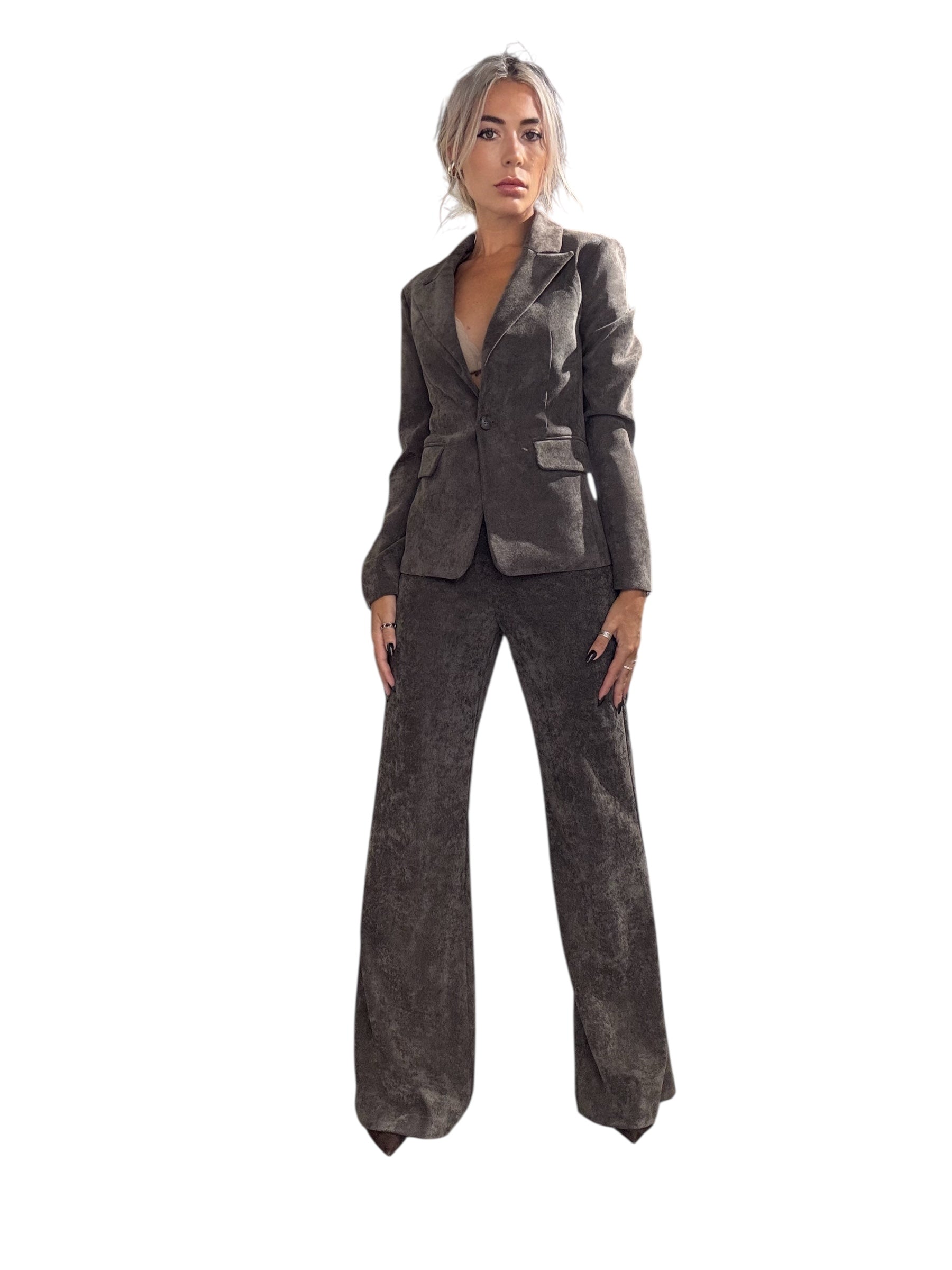 COSÌ ALLURE Pantalone Flare Millerighe Fondente