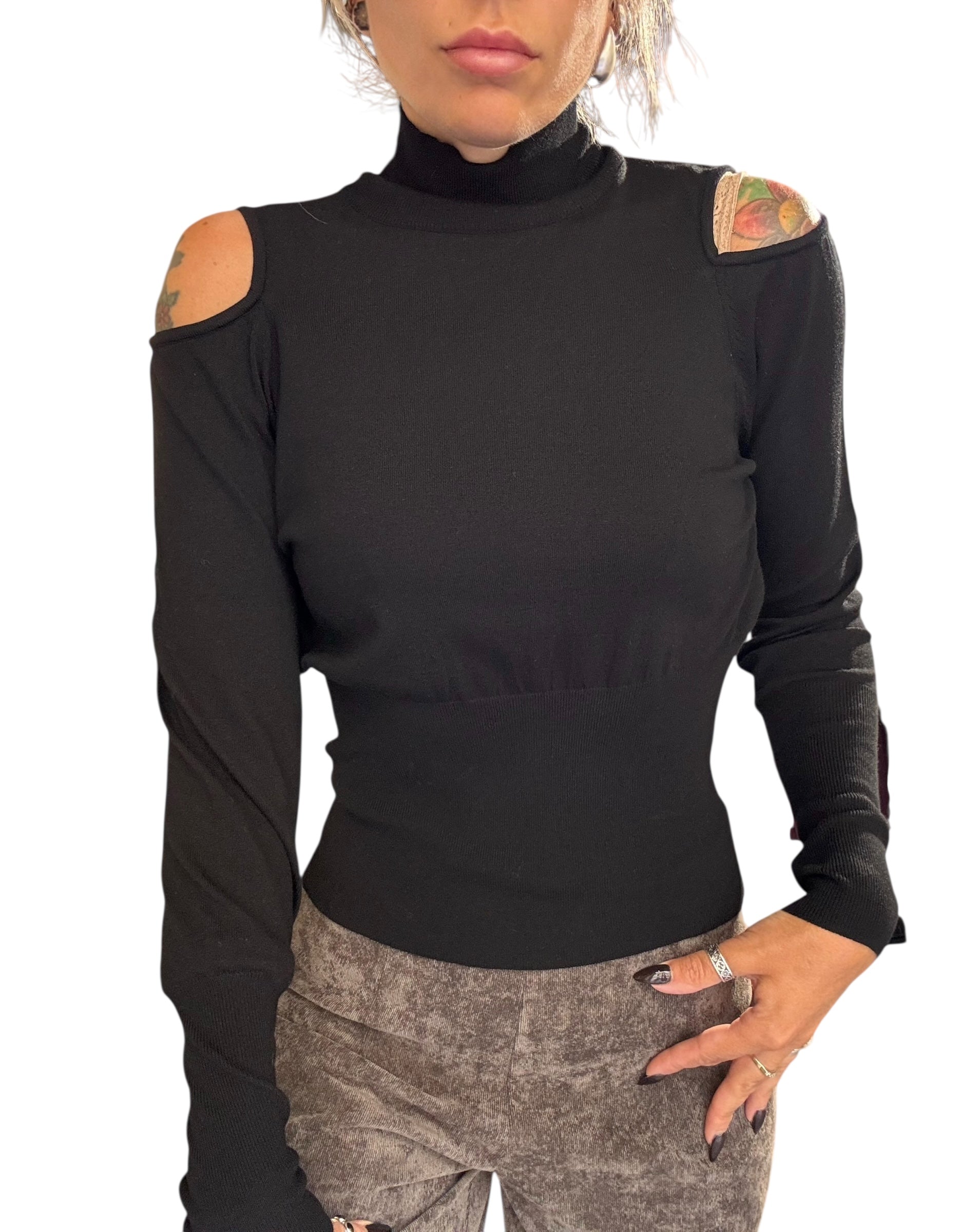 SO ALLURE Maglia Cut out Nera