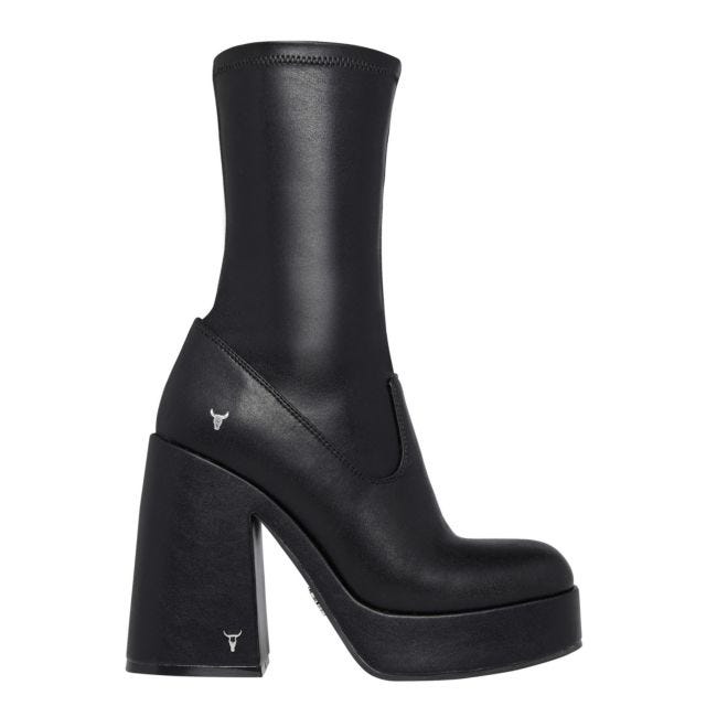 STIVALETTO ELASTICIZZATO NERO NASCOSTO WINDSORSMITH