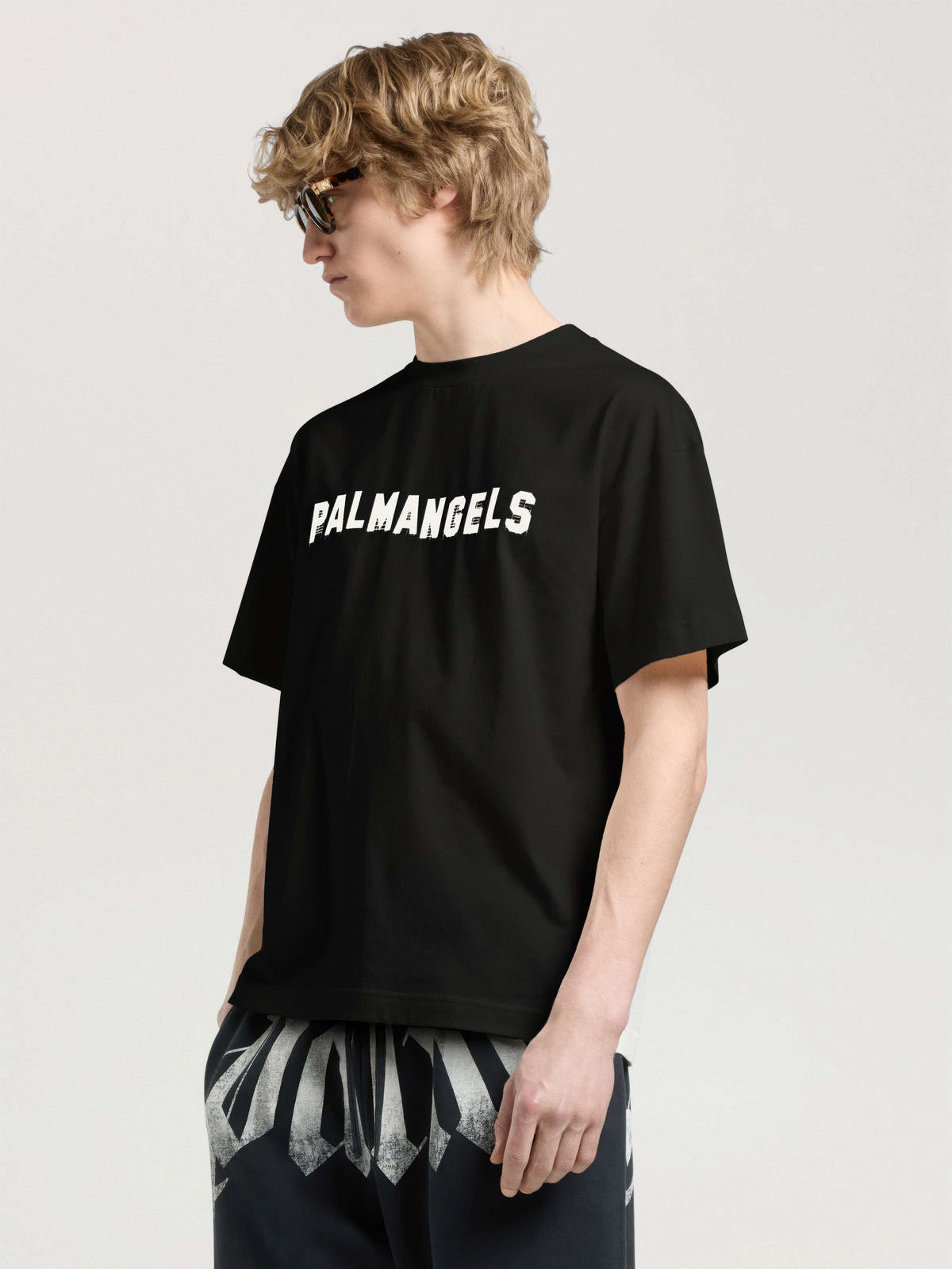 PALM ANGELS Palm Hills Regular T-Shirt BLACK - OFF WHITE